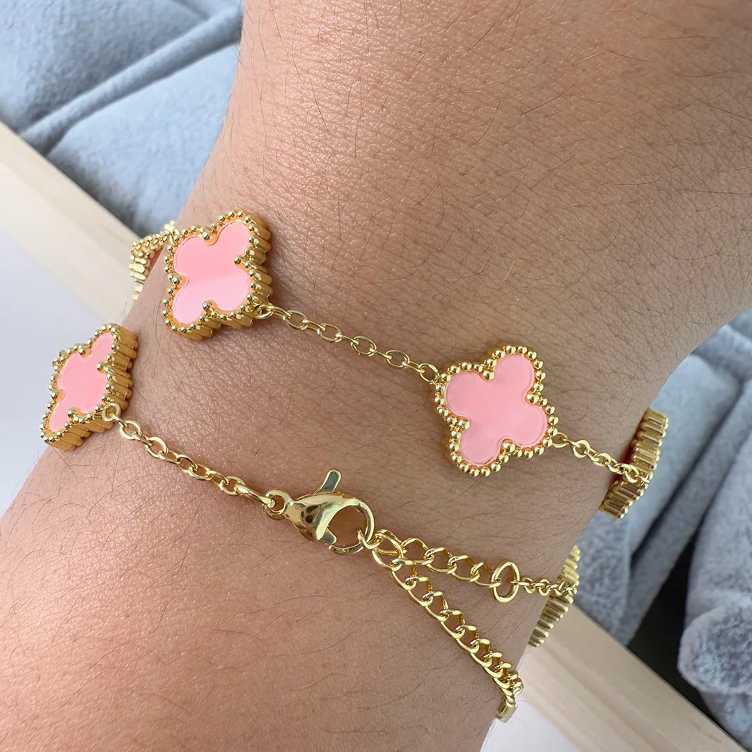Pulsera Trebol Rosa
