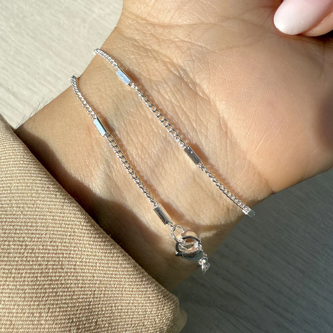 Pulsera cadena Gourmet + Rectángulos