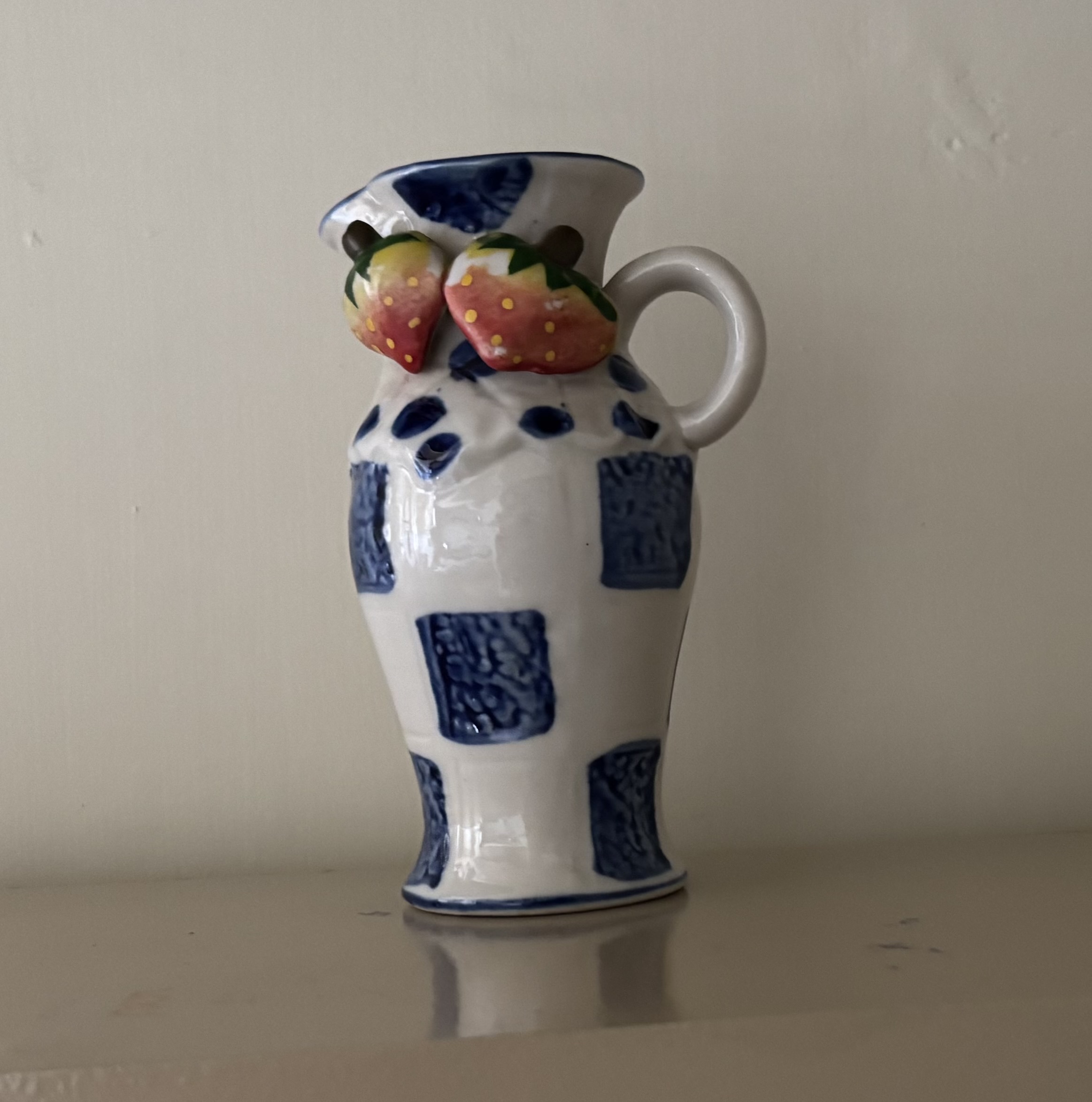 Ceramic Jug with Strawberry Motif