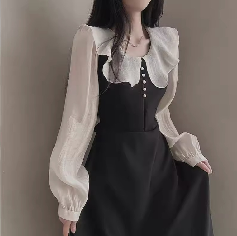 Elegant Vintage Long Sleeve Dress