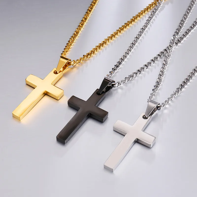 Collier croix en acier inoxydable