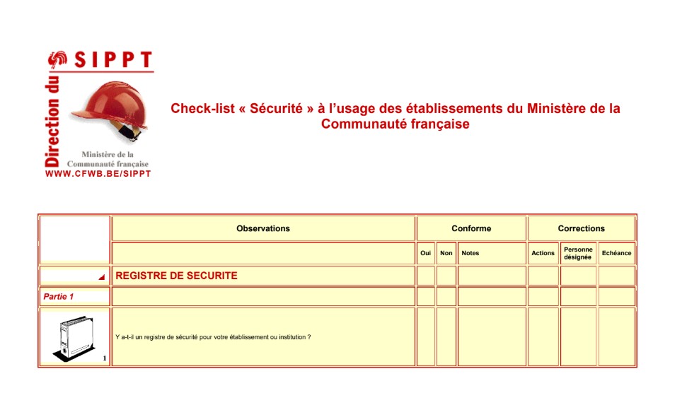 Check-list Sécurité