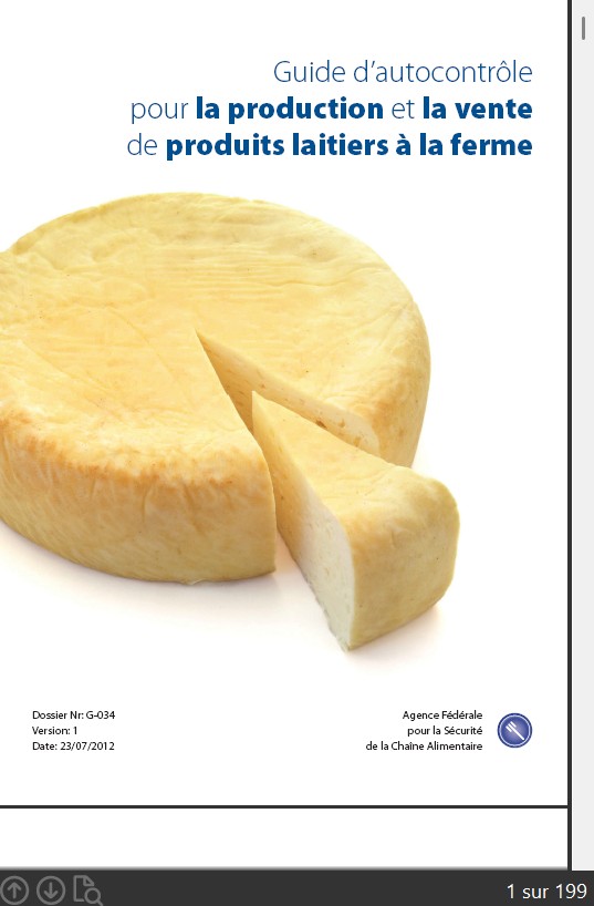 Guide d’autocontrôle  pour la production et la vente  de produits laitiers à la ferme