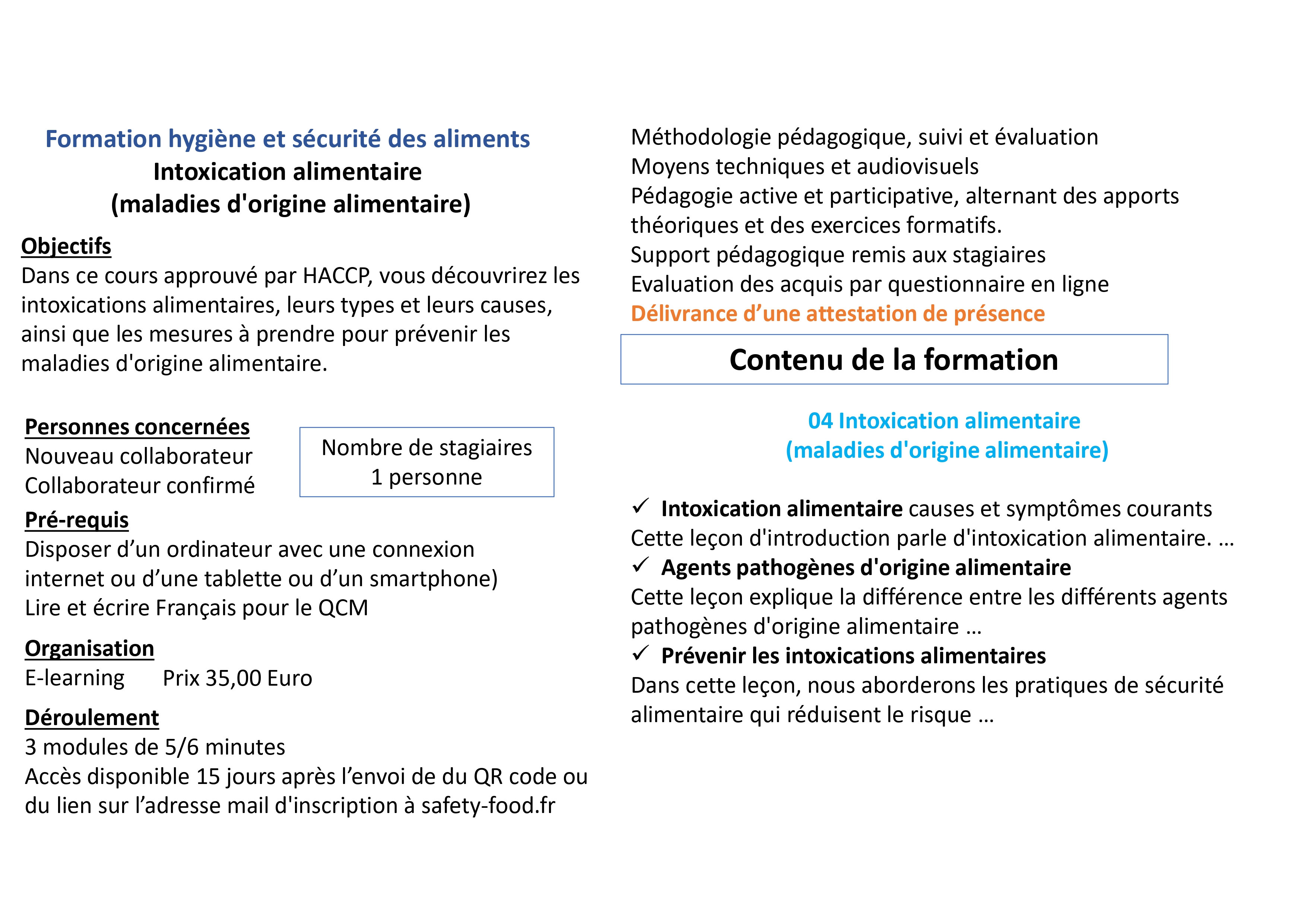 04 Intoxication alimentaire (maladies d'origine alimentaire)