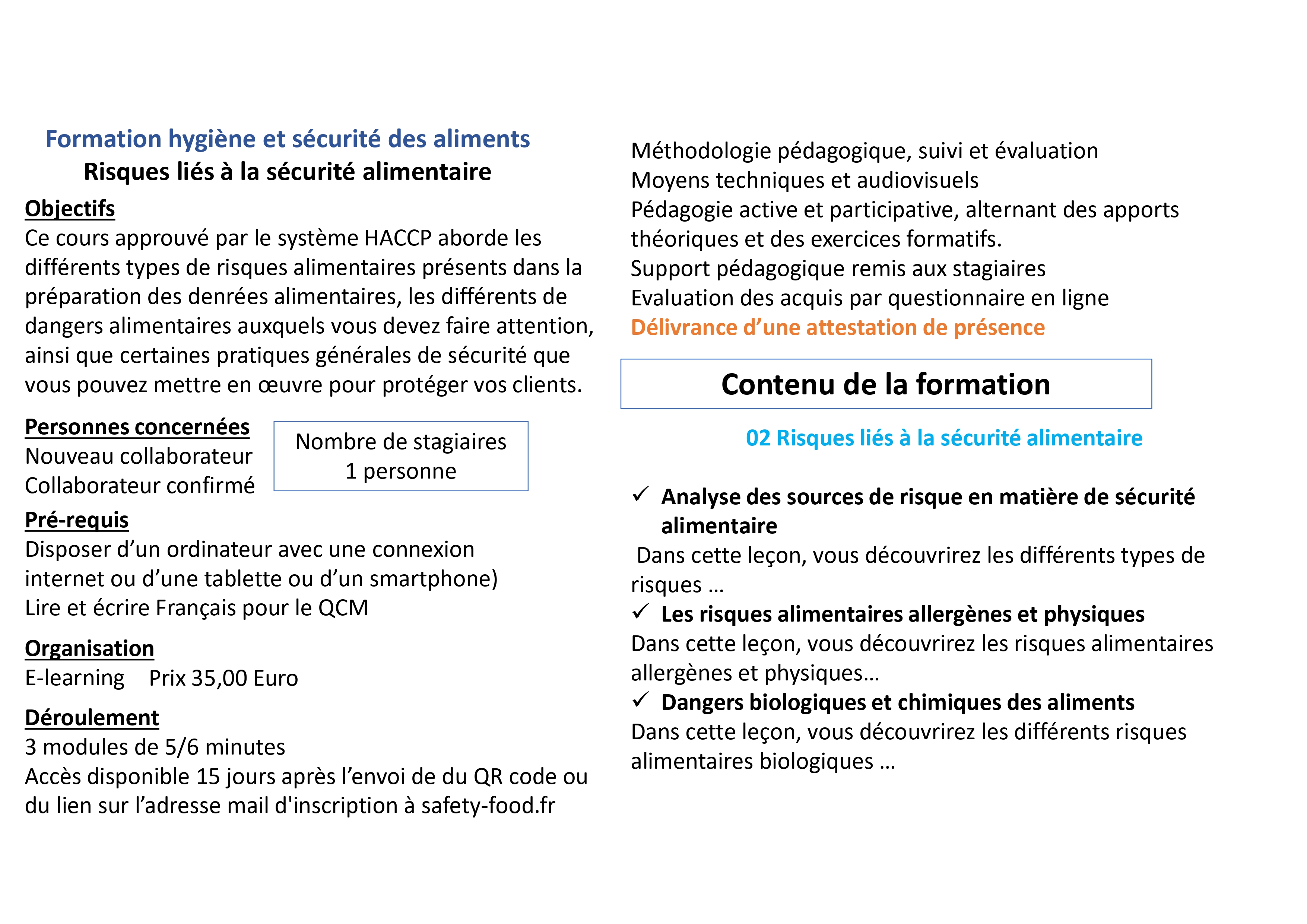 02 Risques liés à la sécurité alimentaire