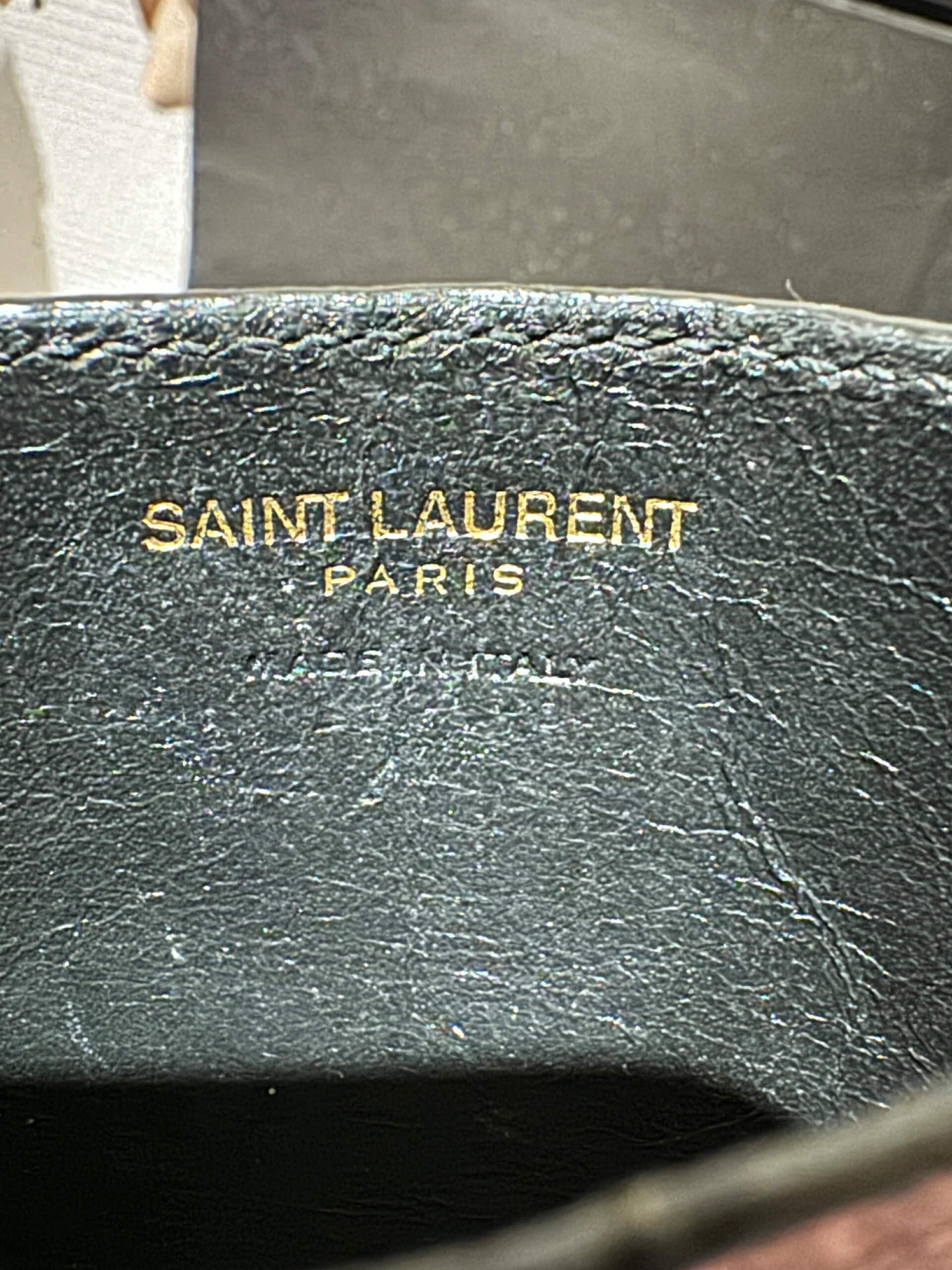 Saint Laurent Matelassé Card Holder – Black Grain de Poudre Leather