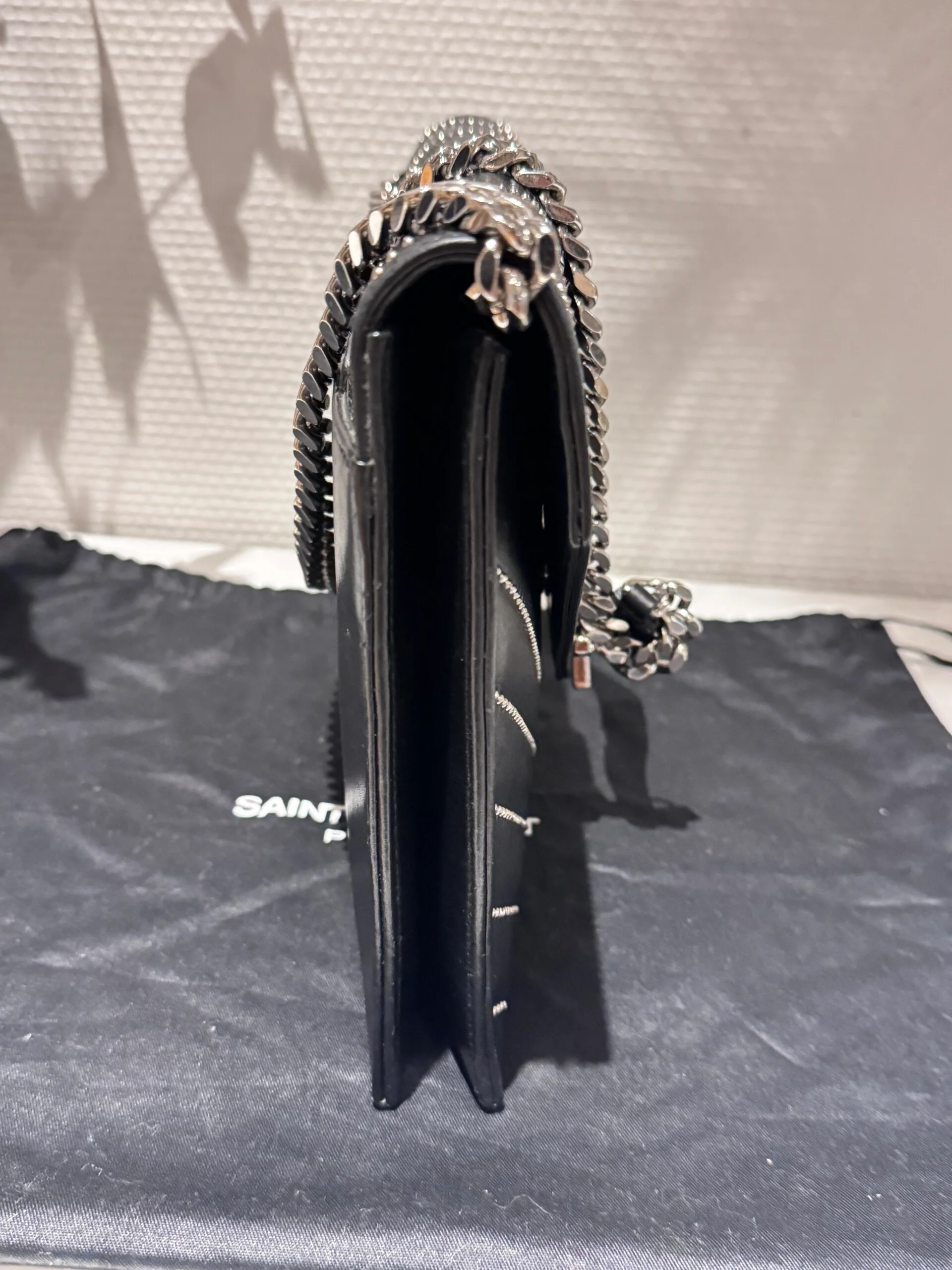 Saint Laurent Monogram College Medium Studs SHW