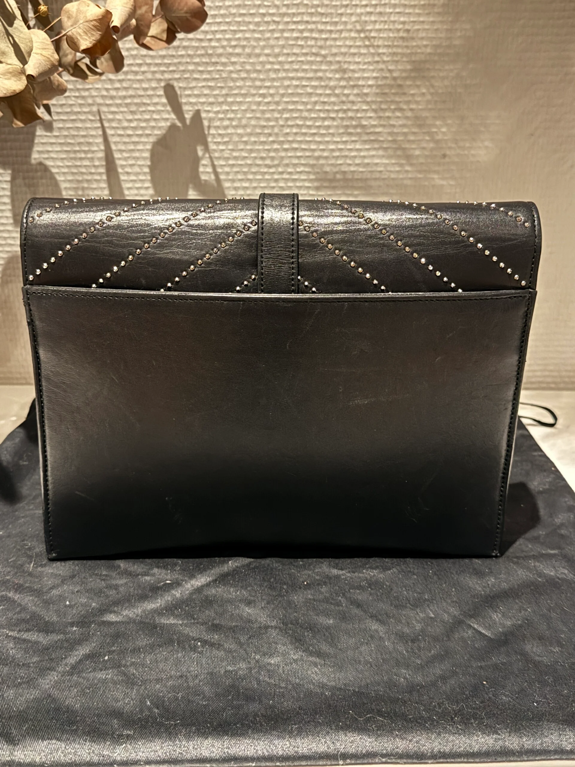 Saint Laurent Monogram College Medium Studs SHW