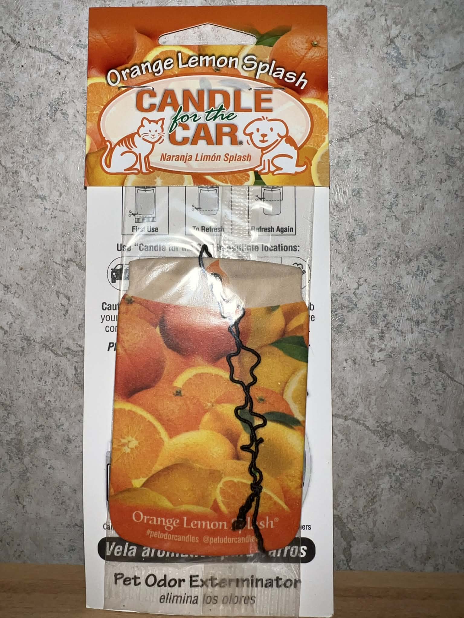 Orange Lemon Splash Car Candle