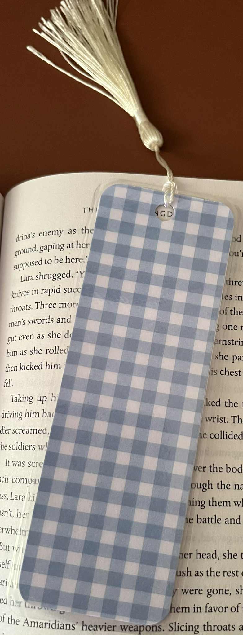 Blue Checked Bookmark