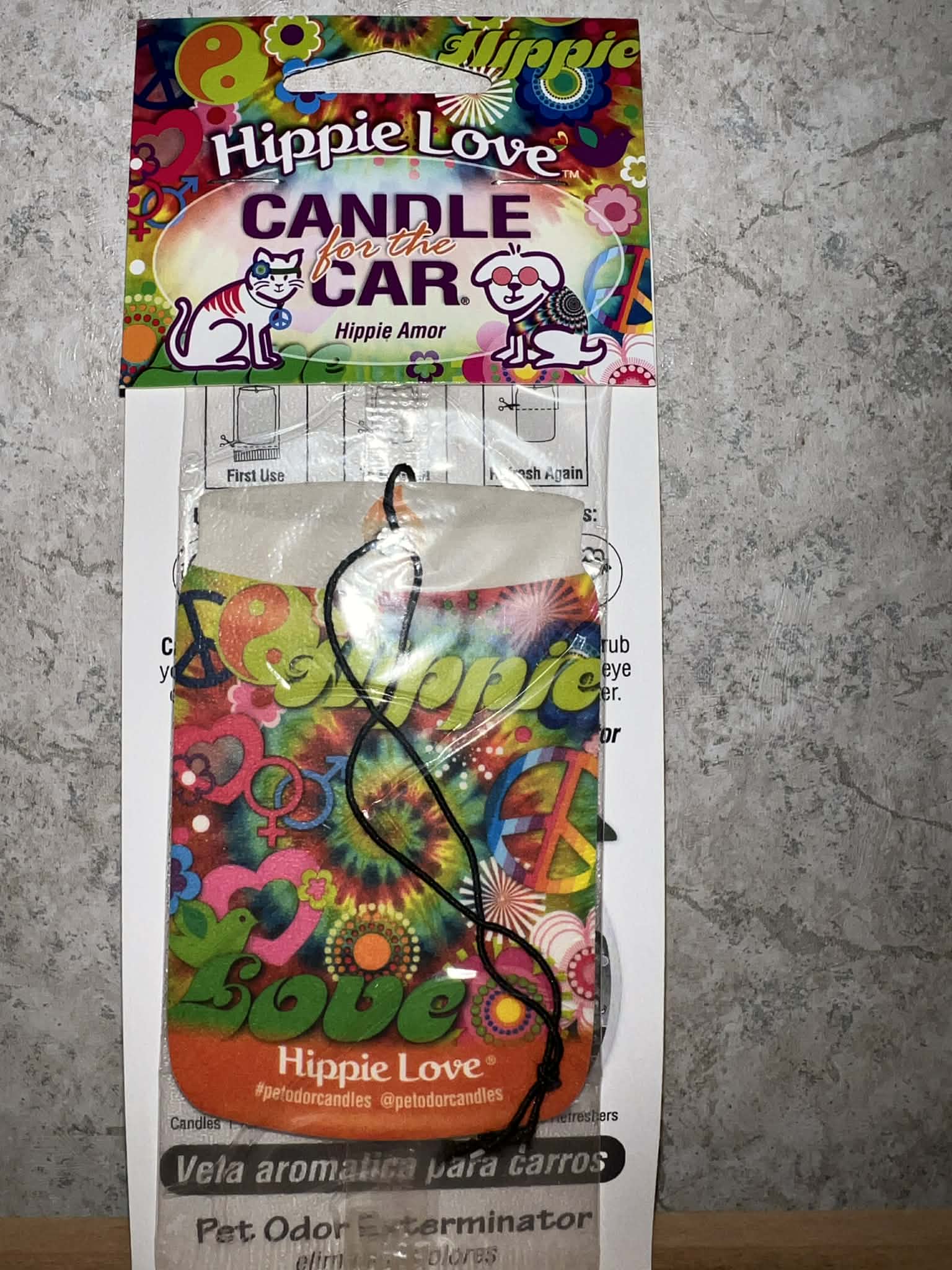 Hippie Love Car Candle