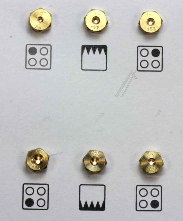 C00894826 BEKO/GRUNDIG/ARCELIK  GASSPUITSTUKSET AARDGAS G20-20MBAR GAZLI GRIL-NG-4G-SAB