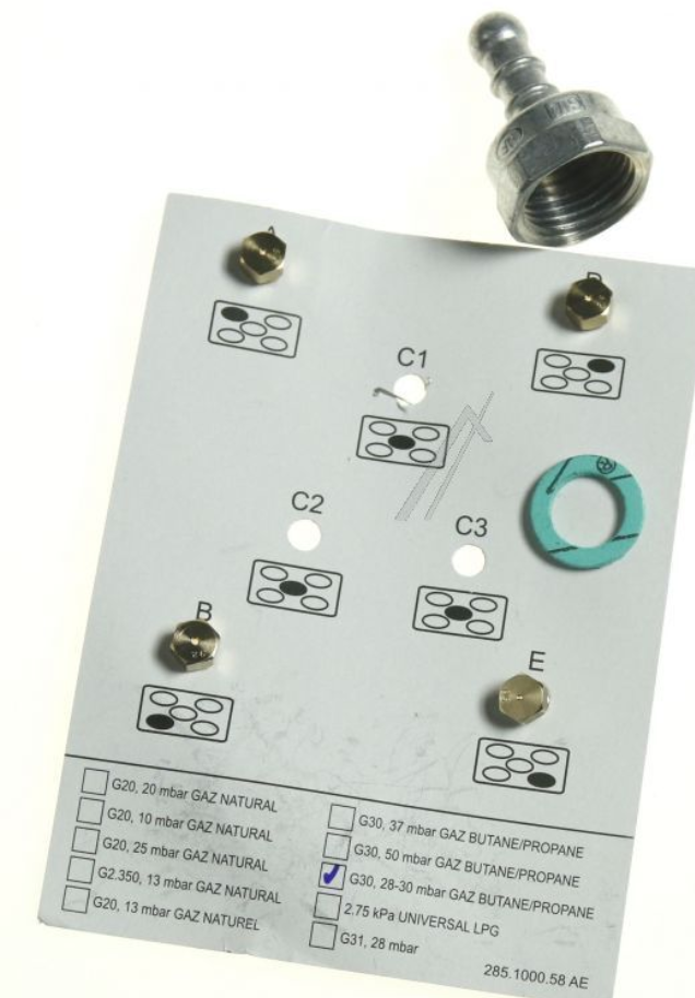 C00888502 BEKO/GRUNDIG/ARCELIK 4431100175 SPROEIERSET BUTAAN