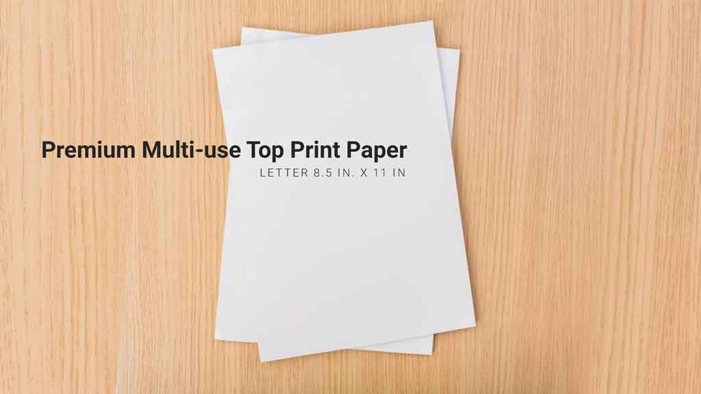 Premium Multi-Use TopPrint Copy Paper – Letter Size 8.5” x 11”, 20 lb, 97 Bright, 500 Sheets/Pack, 10 Packs/Carton – PEFC Certified