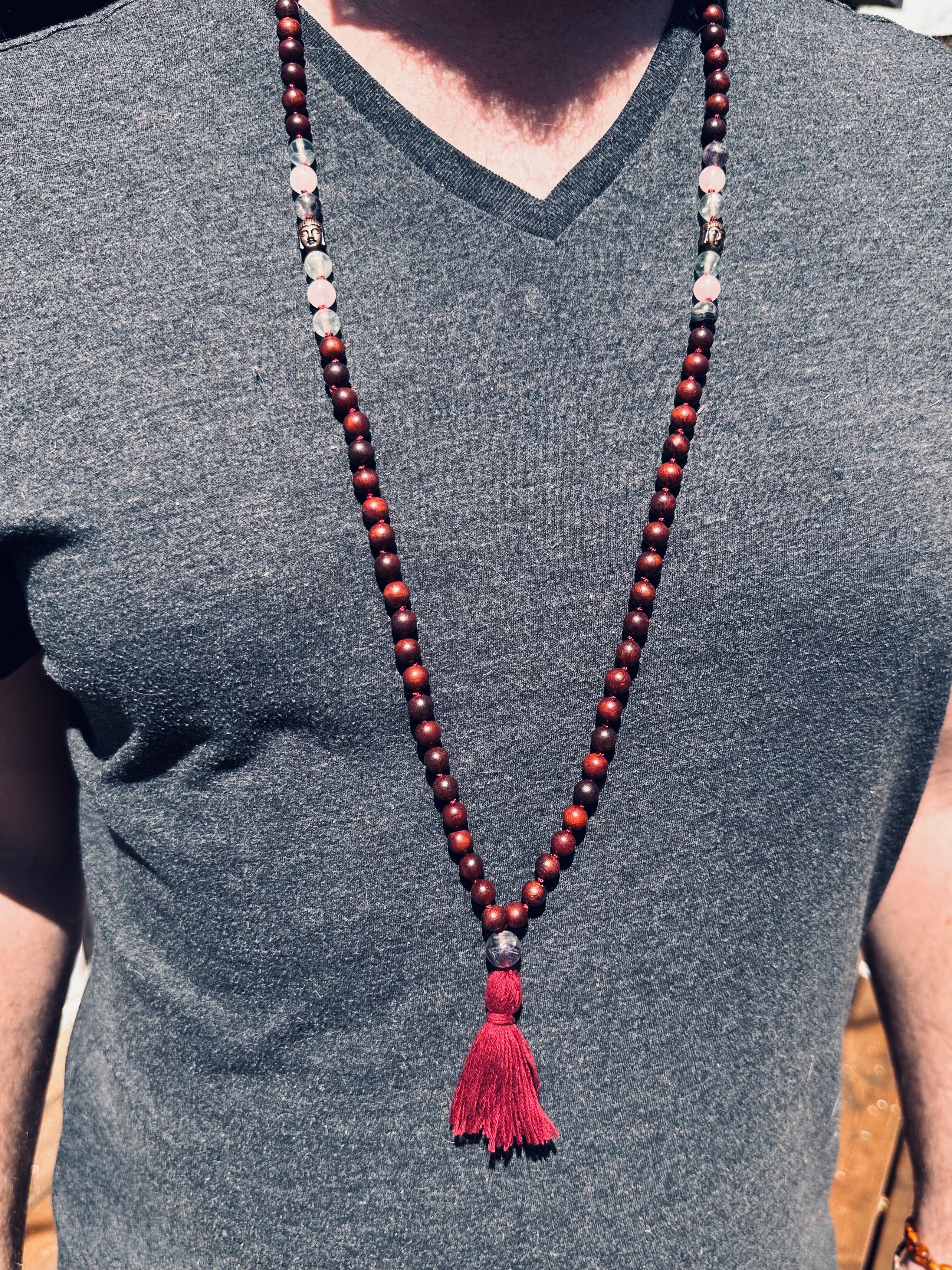 Fluorite & Rose Quartz Mala