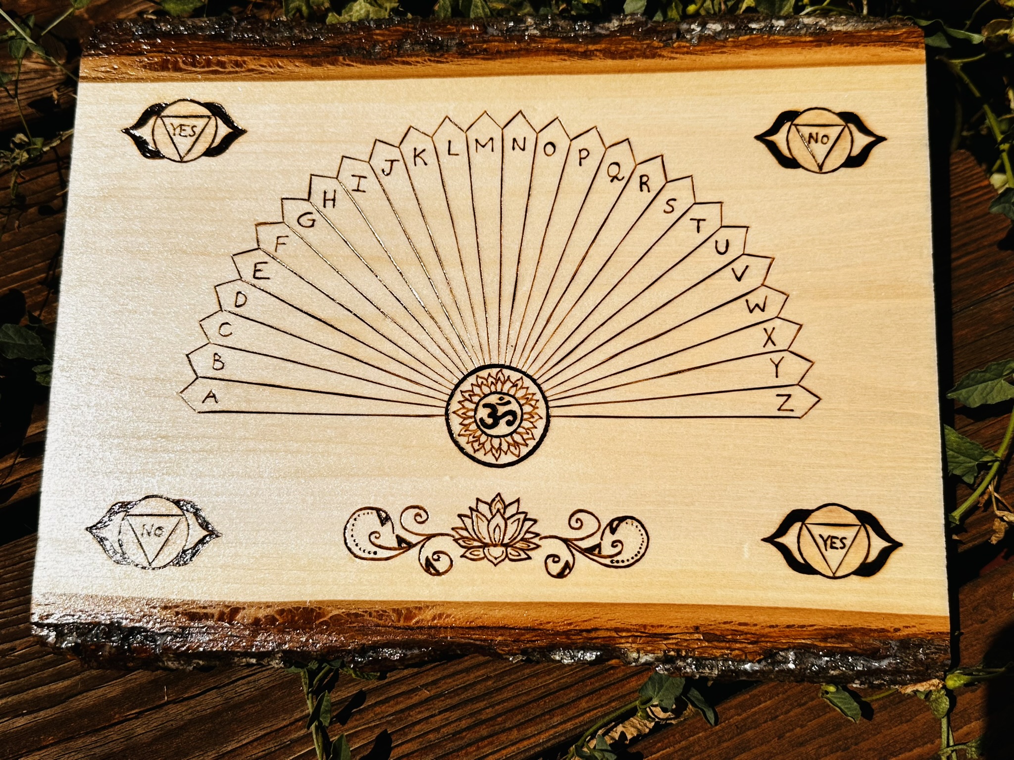 Woodburned Pendulum Board - Includes Free Pendulum