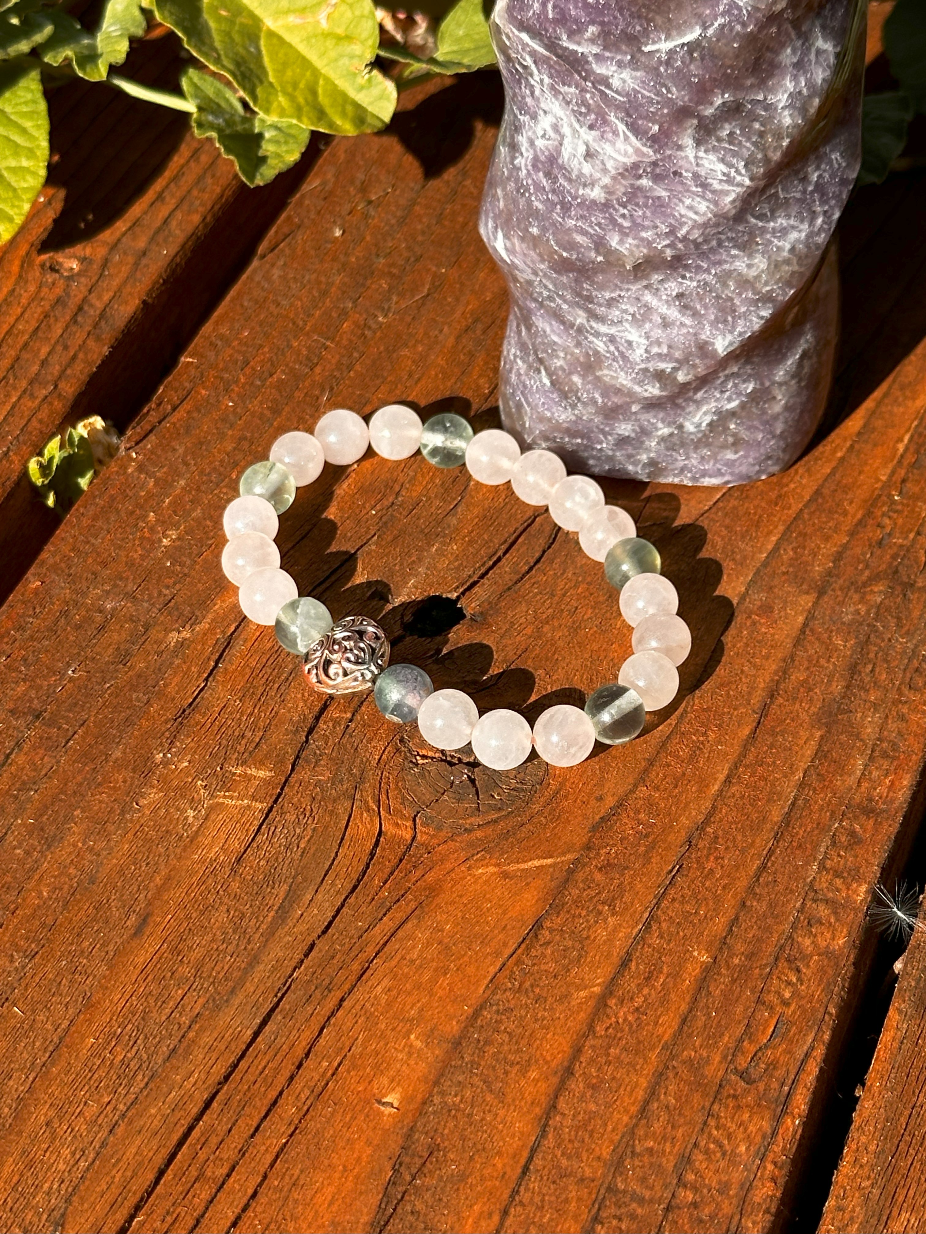 Archangel Chamuel Rose Quartz & Fluorite Bracelet