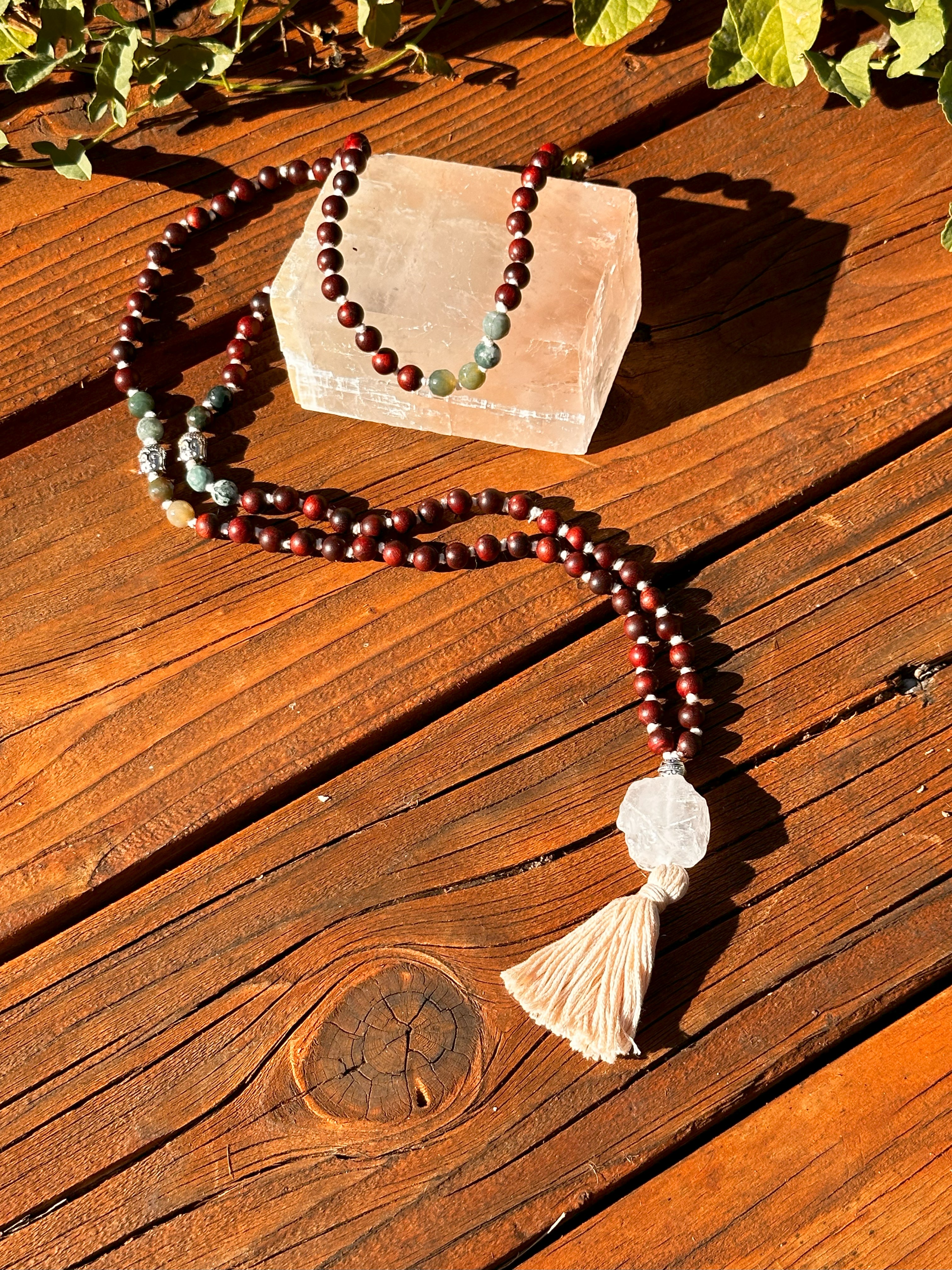 Fancy Jasper & Quartz Mala