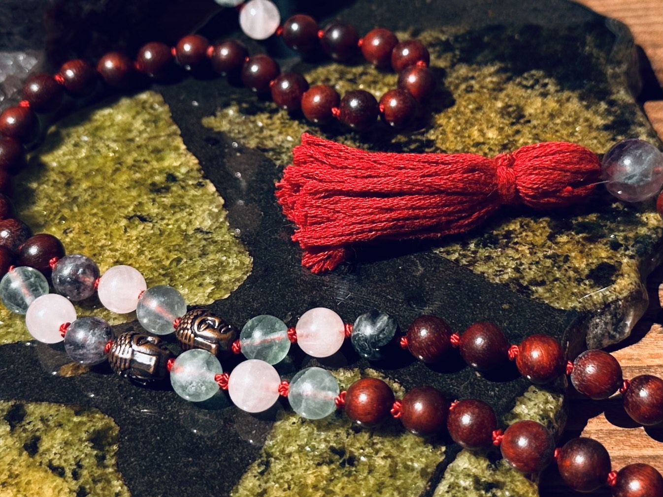 Fluorite & Rose Quartz Mala