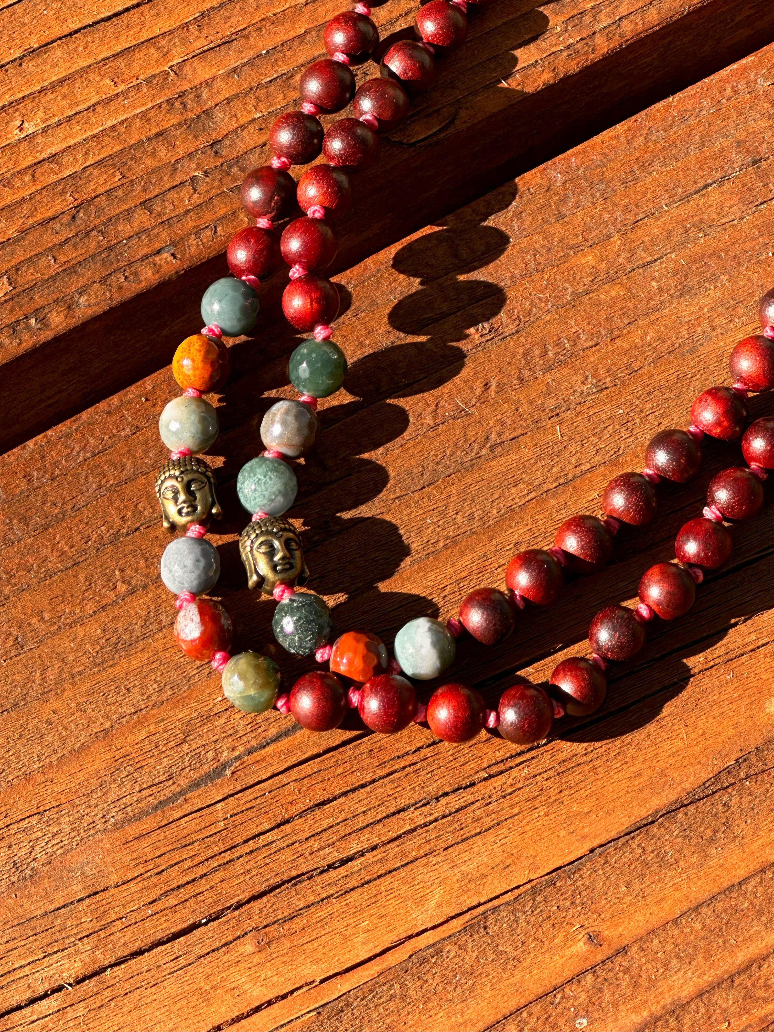 Fancy Jasper & Chrysocolla Mala