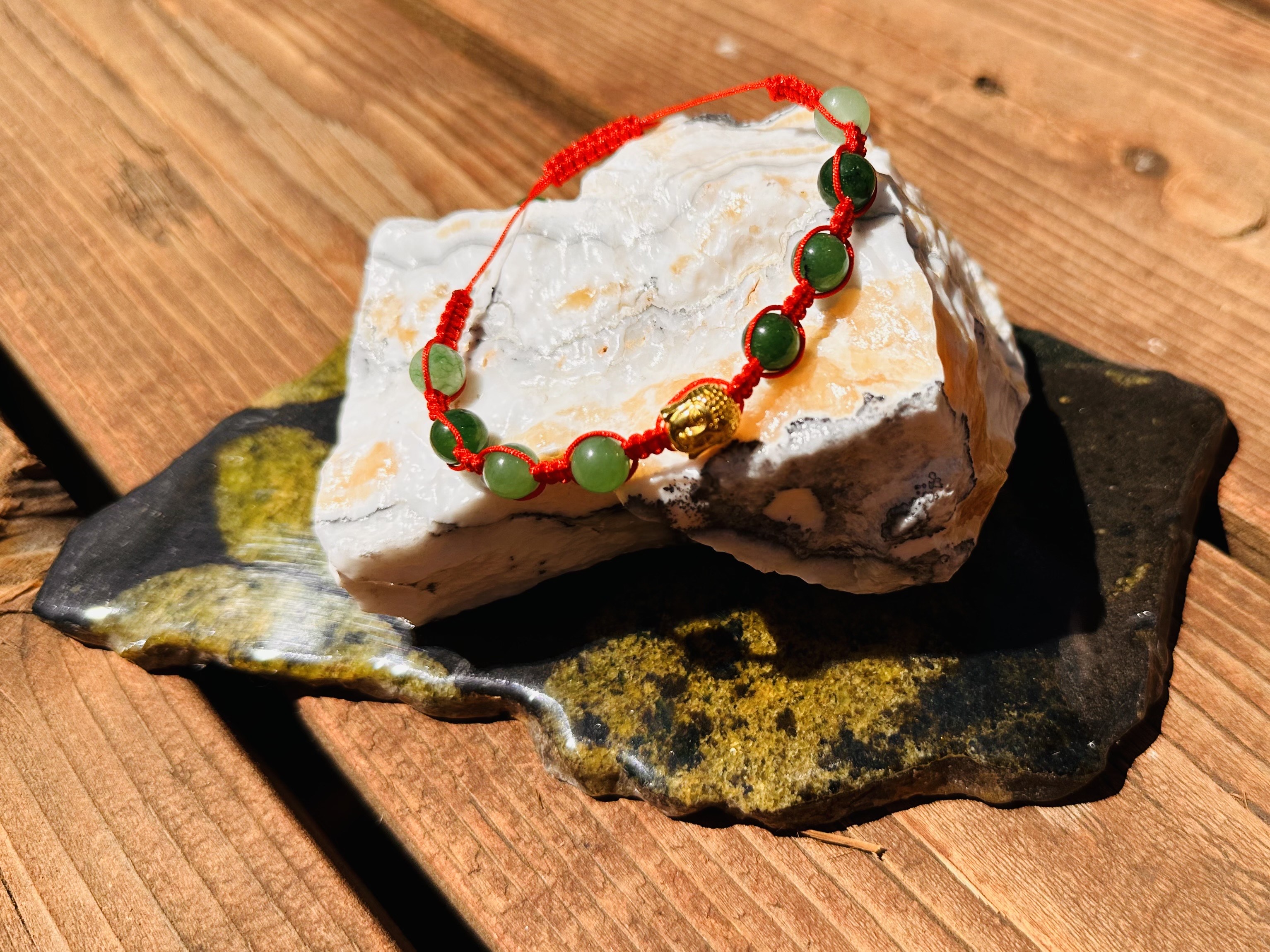 Green Jade Beaded Bracelet