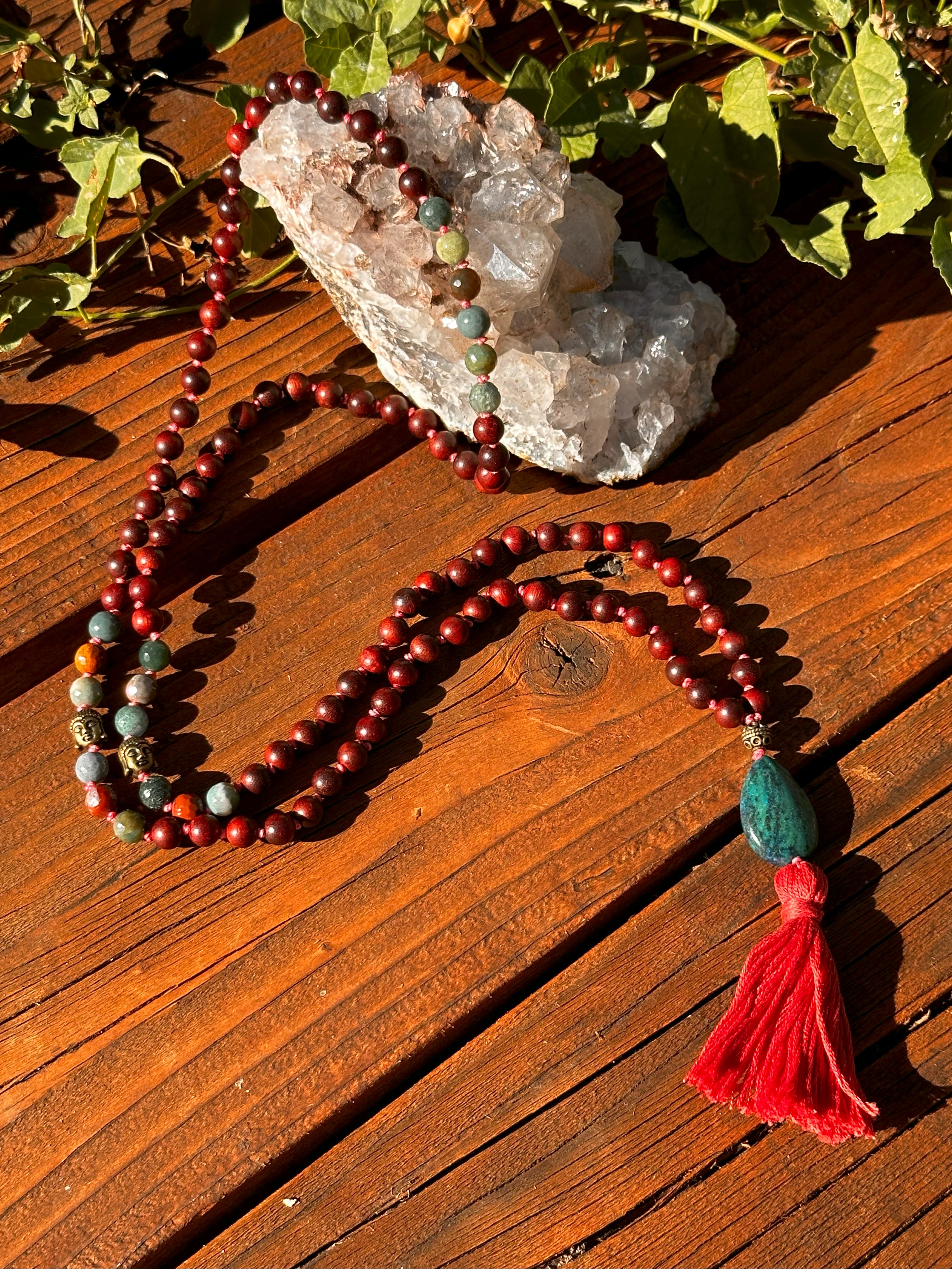 Fancy Jasper & Chrysocolla Mala
