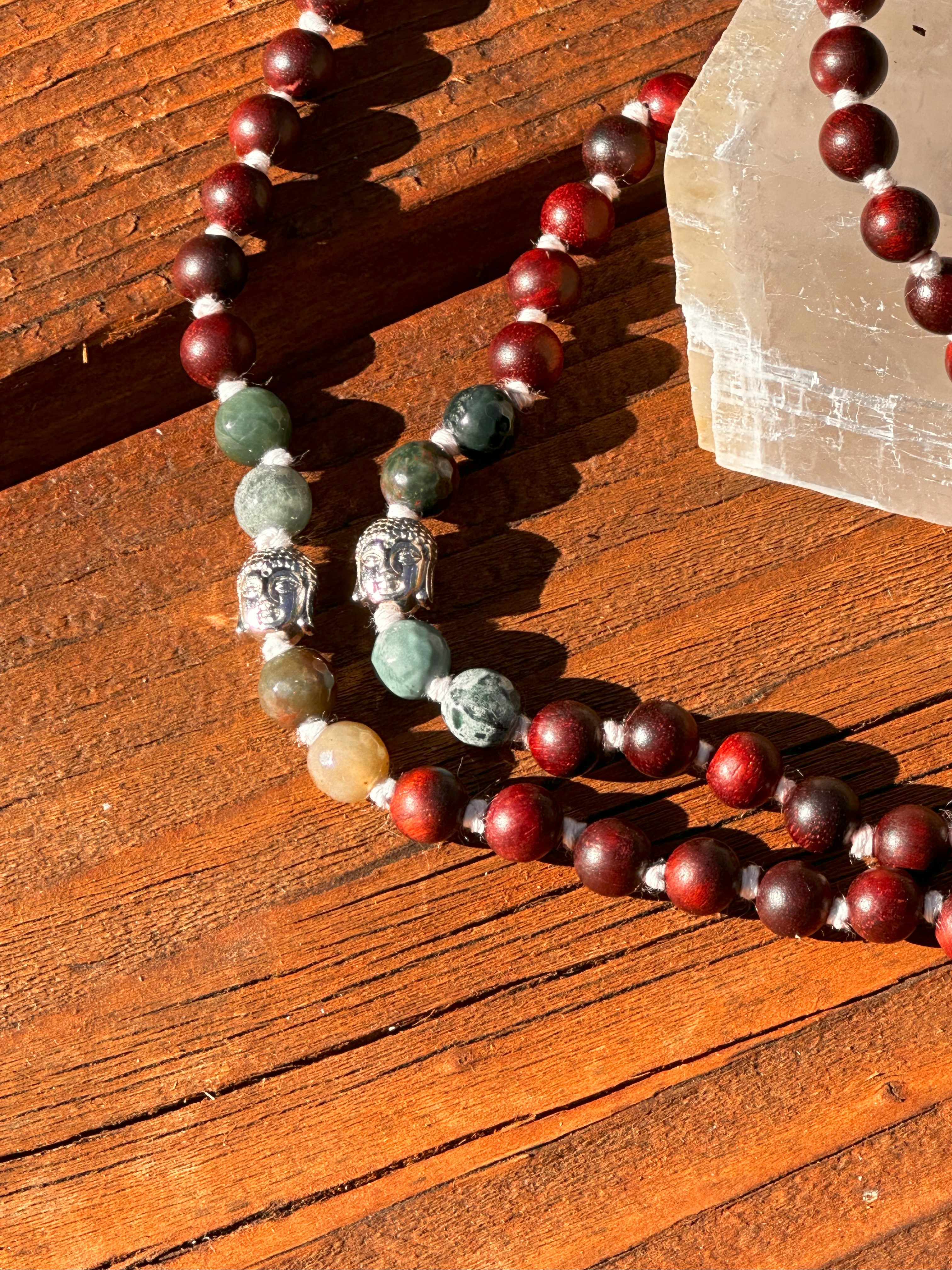 Fancy Jasper & Quartz Mala