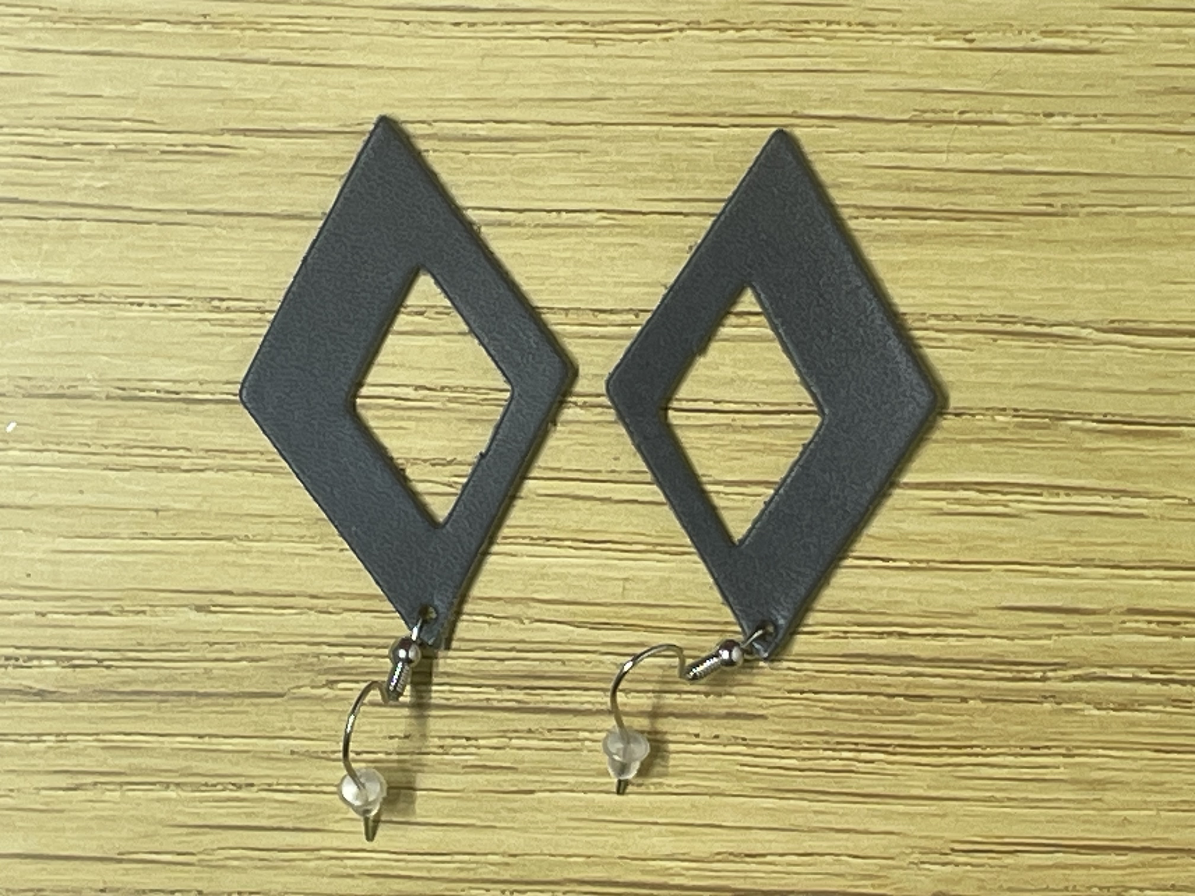  Blue leather retro cutout diamond