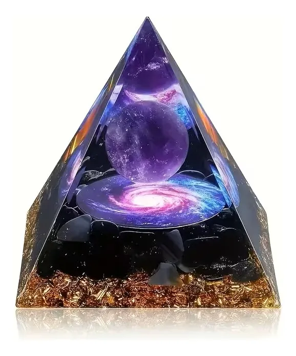 Pirámide De Obsidiana & Amatista / Protección & Calma