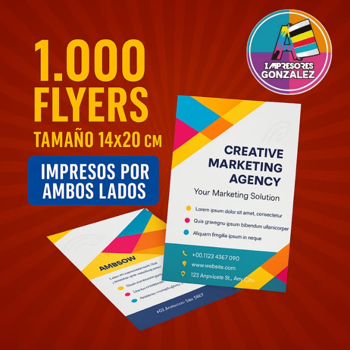 Flyers tamaño 14x20 cm