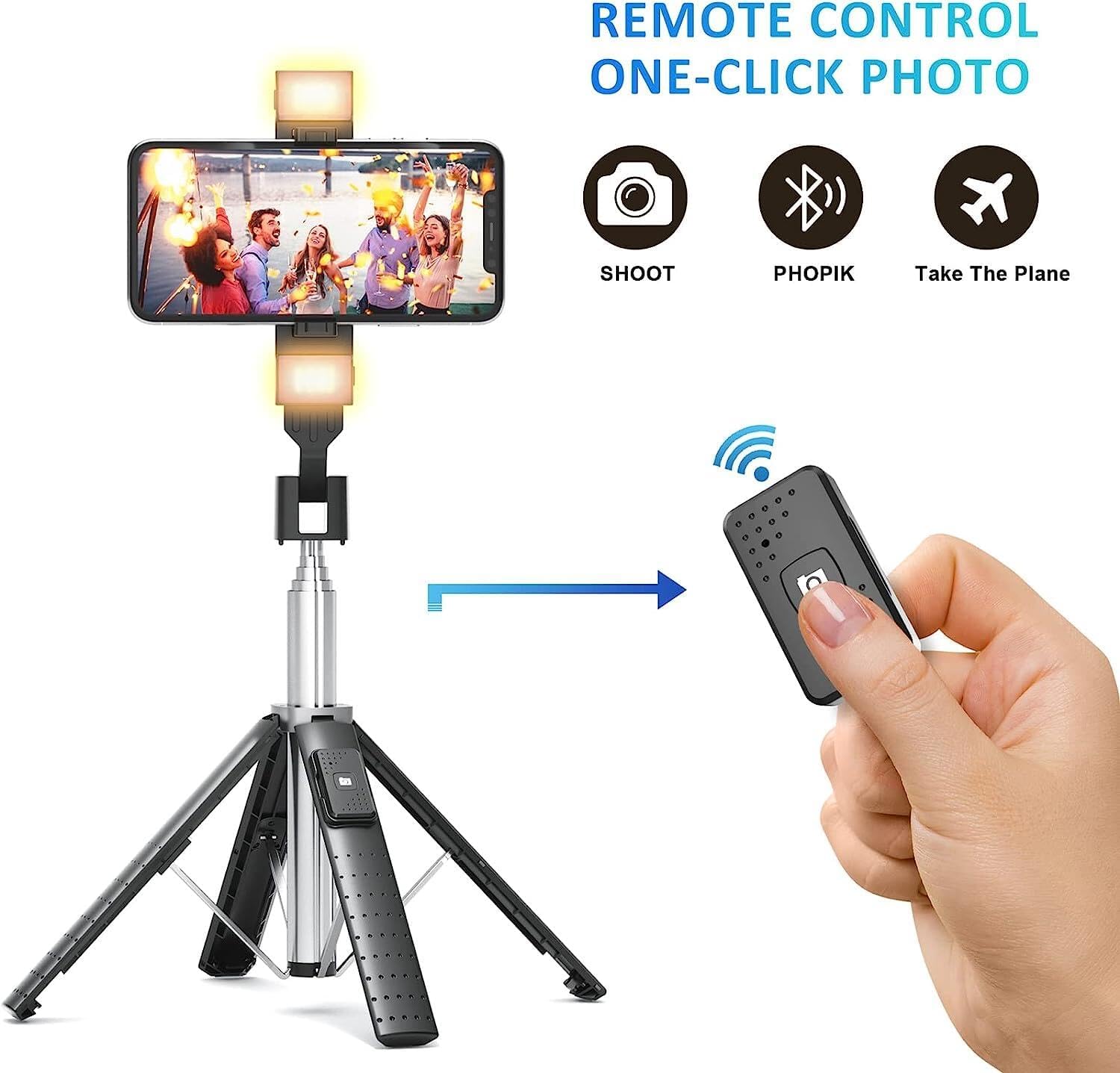 Adjustable Selfie Stick Tripod with Remote