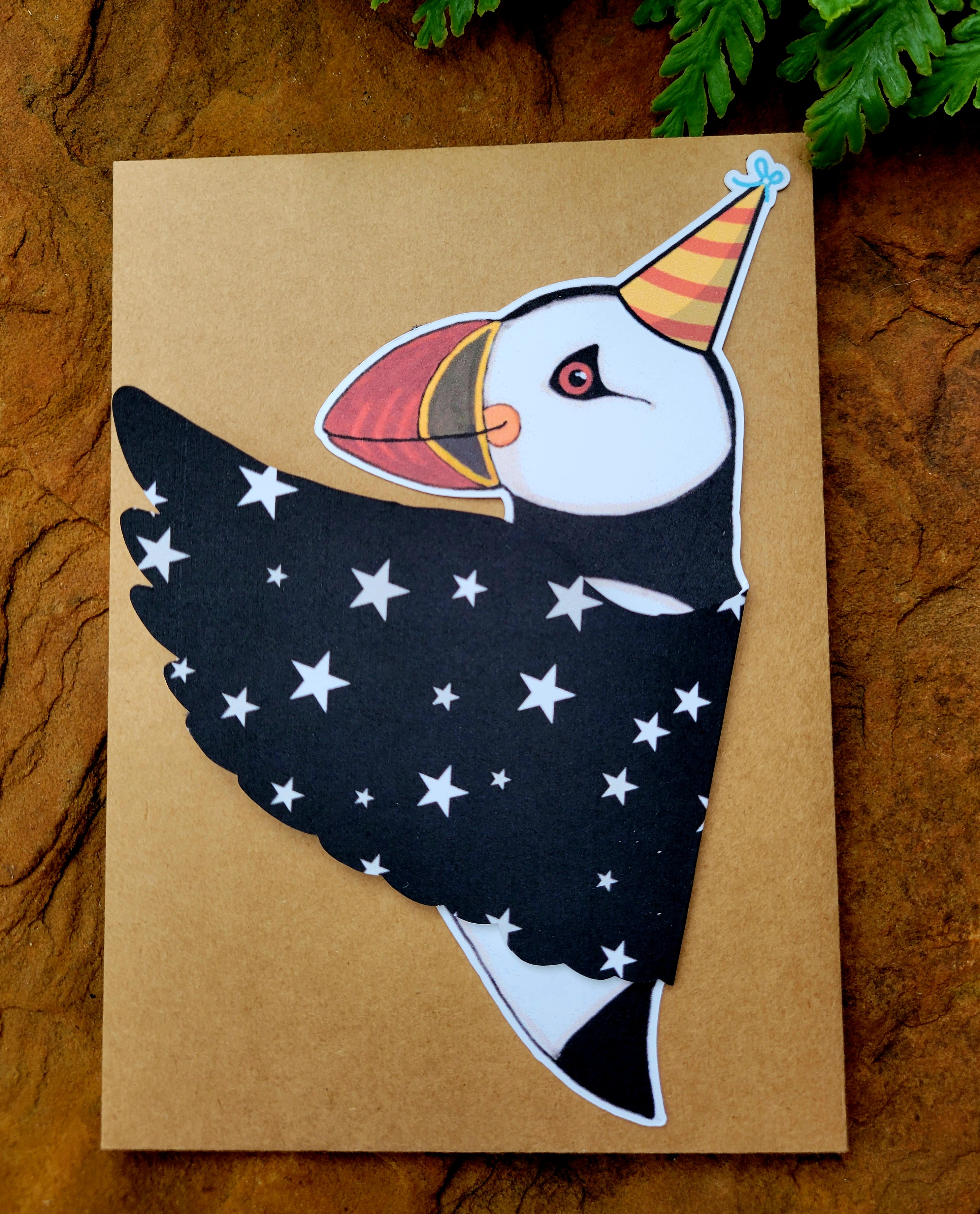 Party Puffin Birthday Card