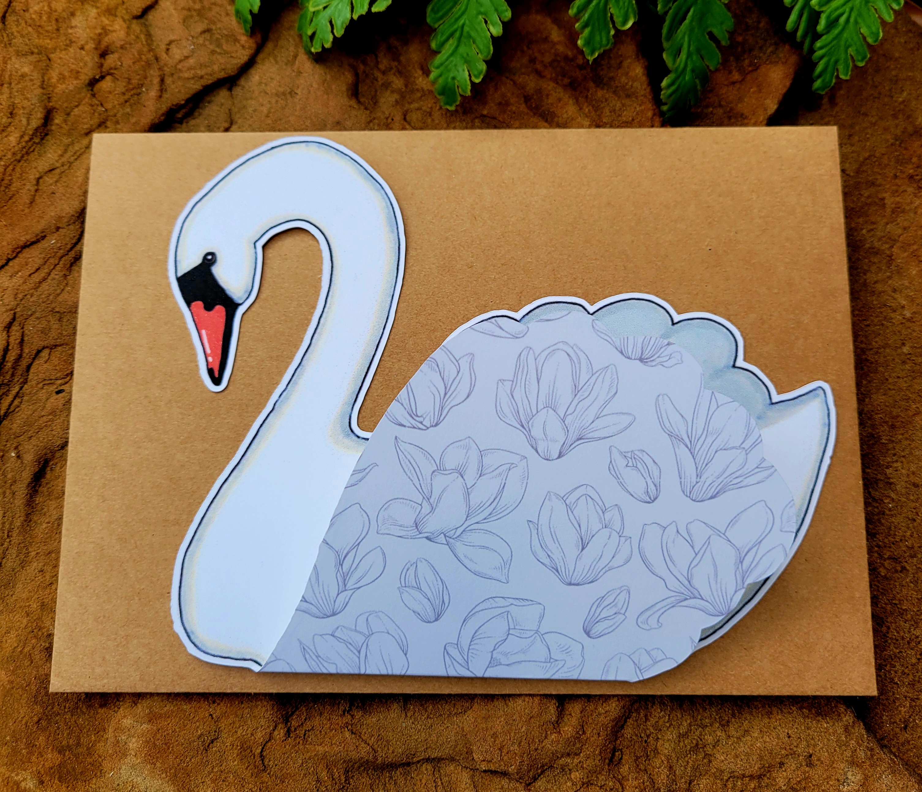 Swan with Cygnets Greeting Card