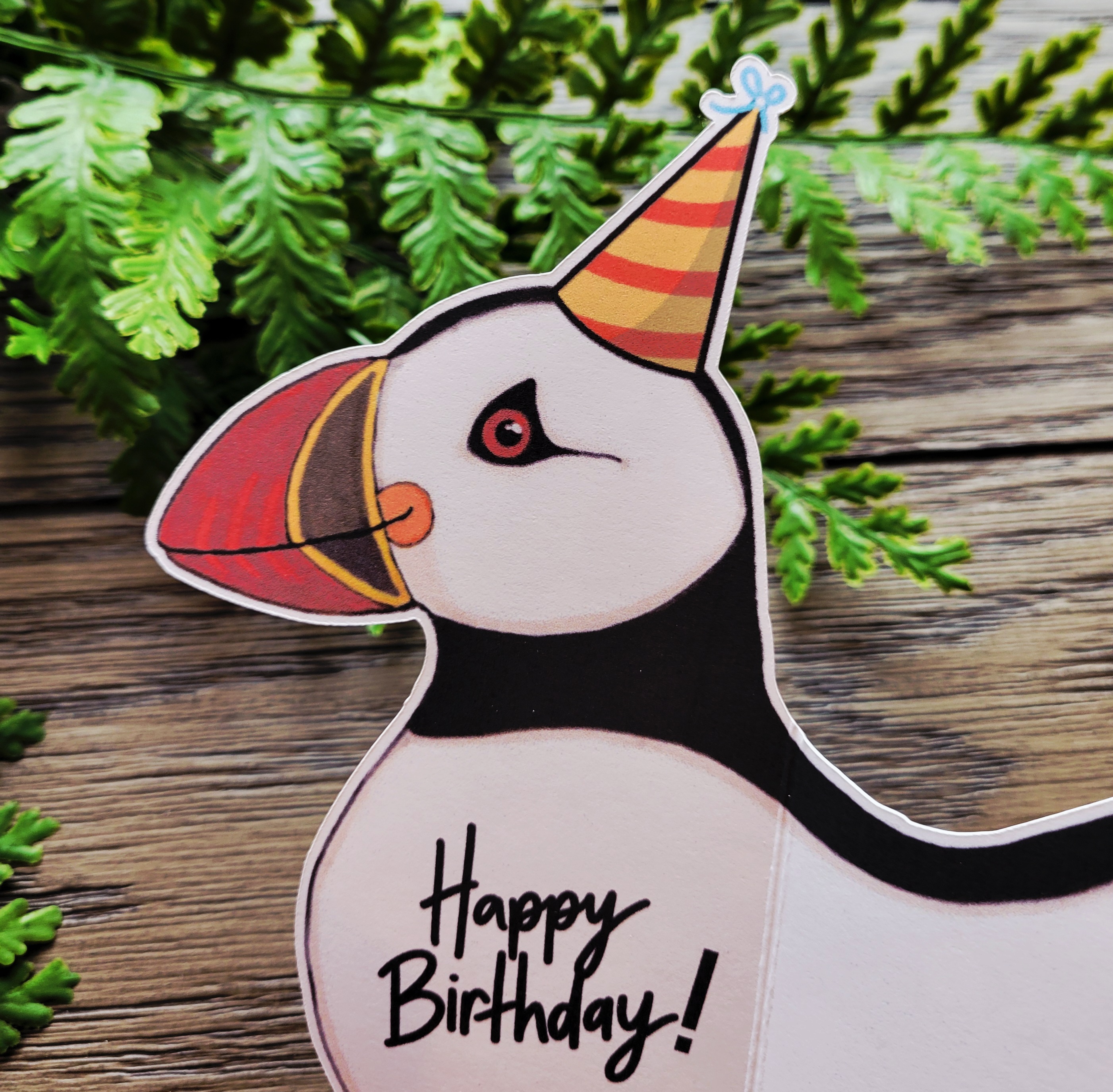 Party Puffin Birthday Card