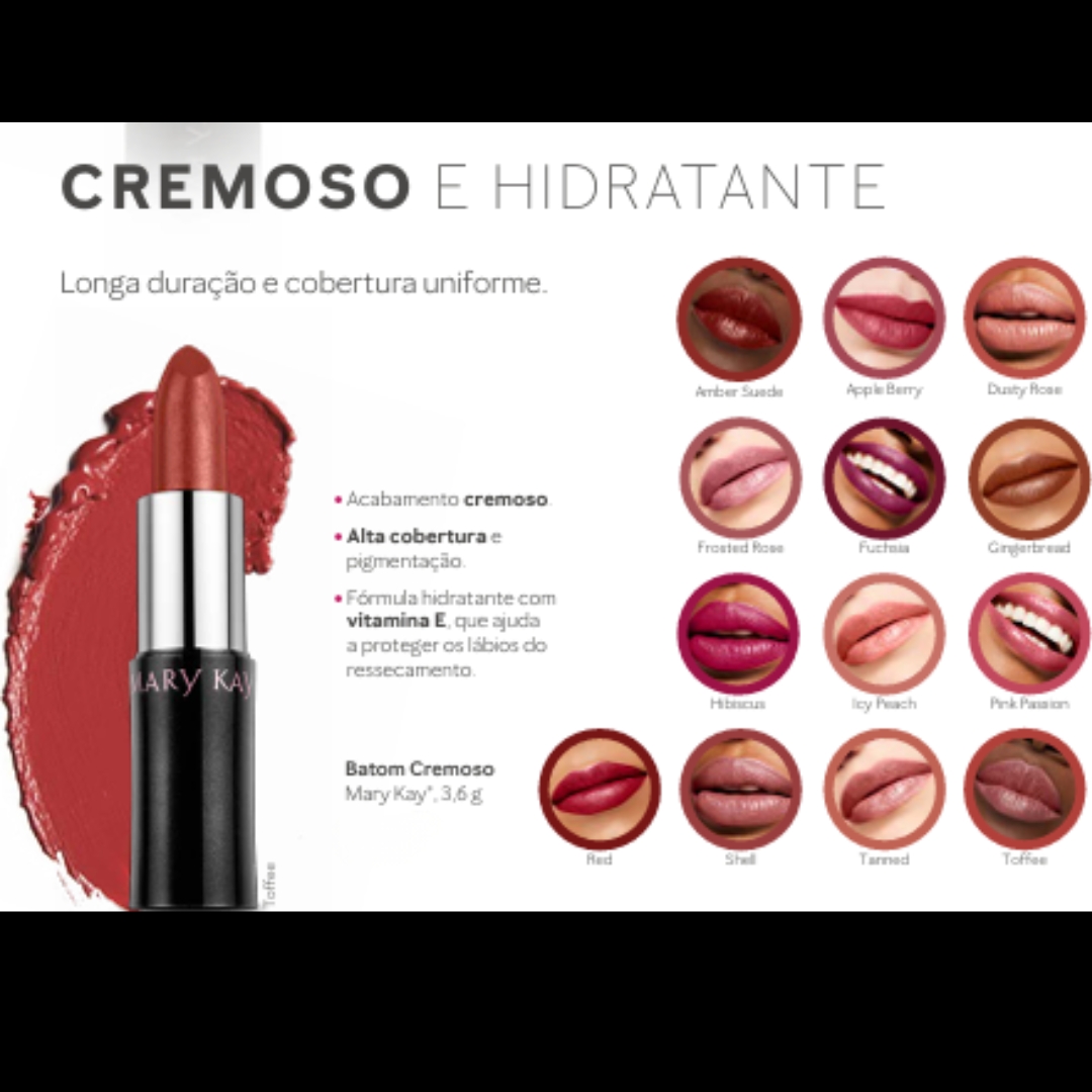 Batom Cremoso Mary Kay 3.6g - Catalogo de Dezembro 2025 - Pedidos Somente Via Whatsapp