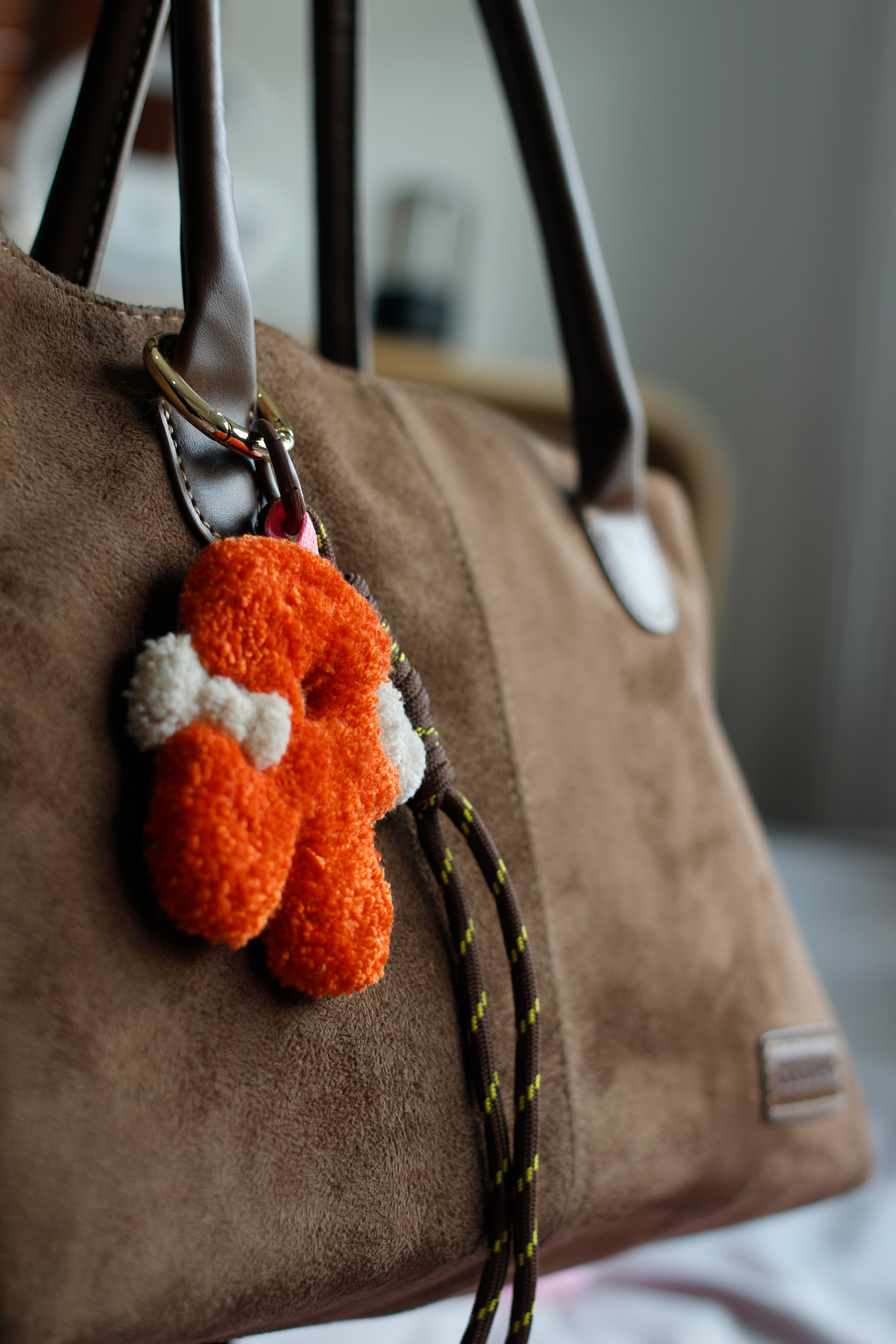 Plush Letter R Keychain