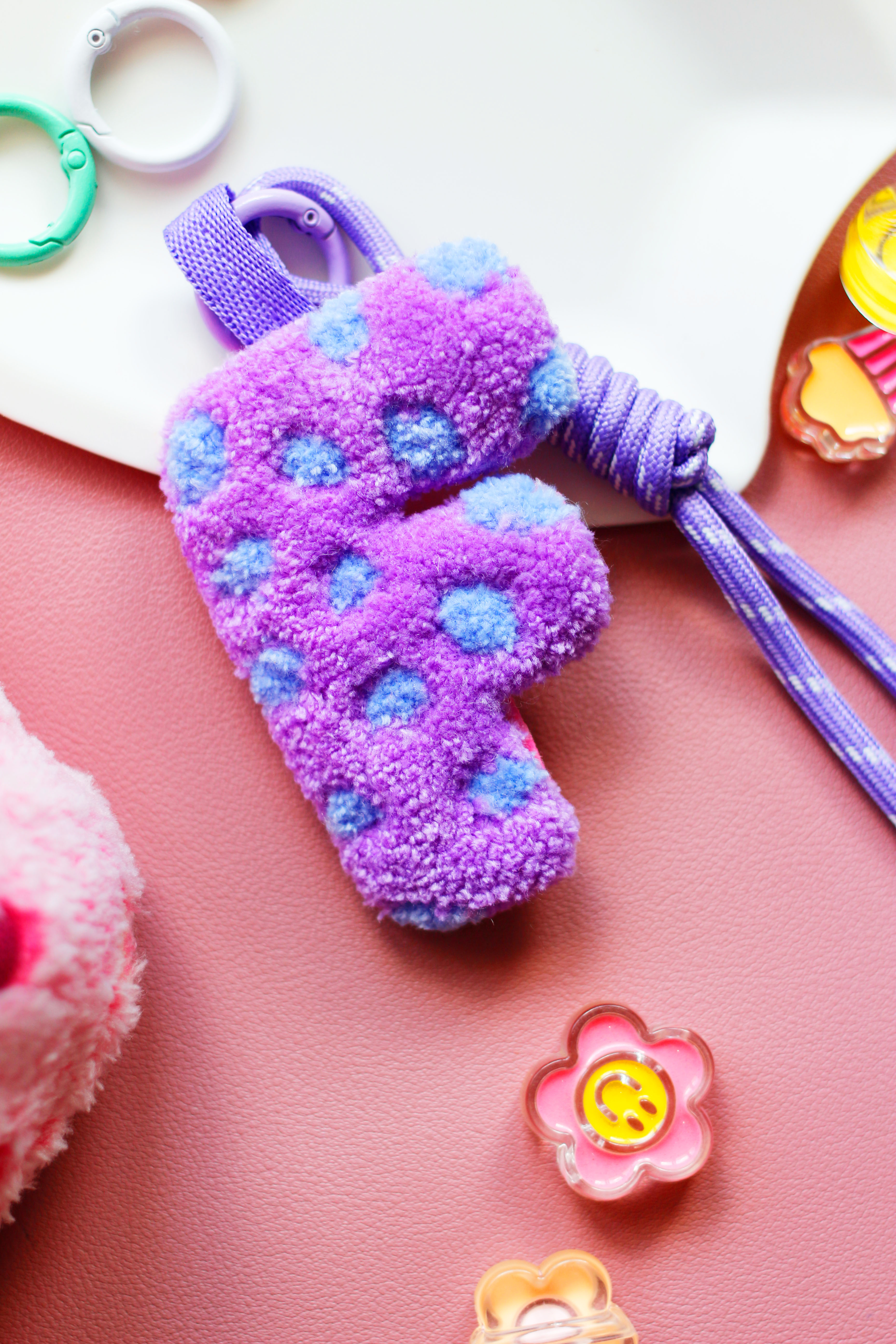 Plush Letter F Keychain