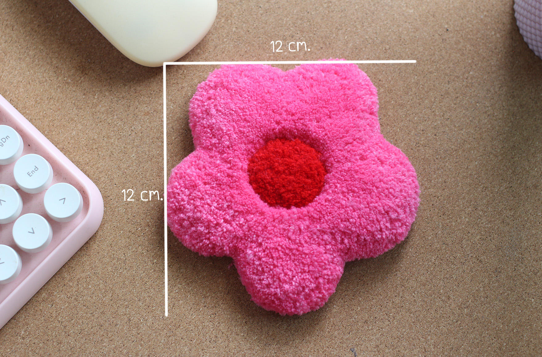 Pink Plush Flower Coaster