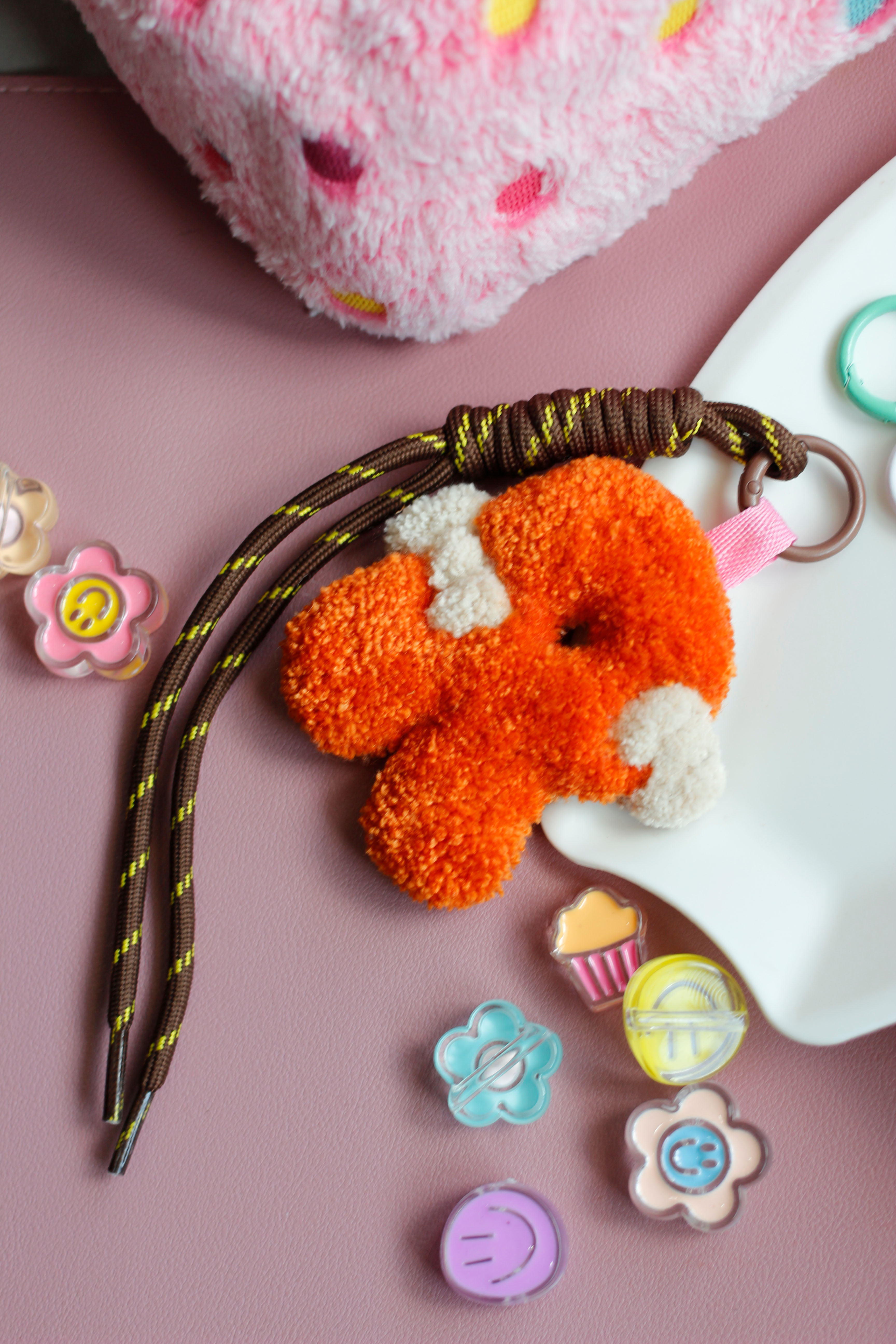 Plush Letter R Keychain