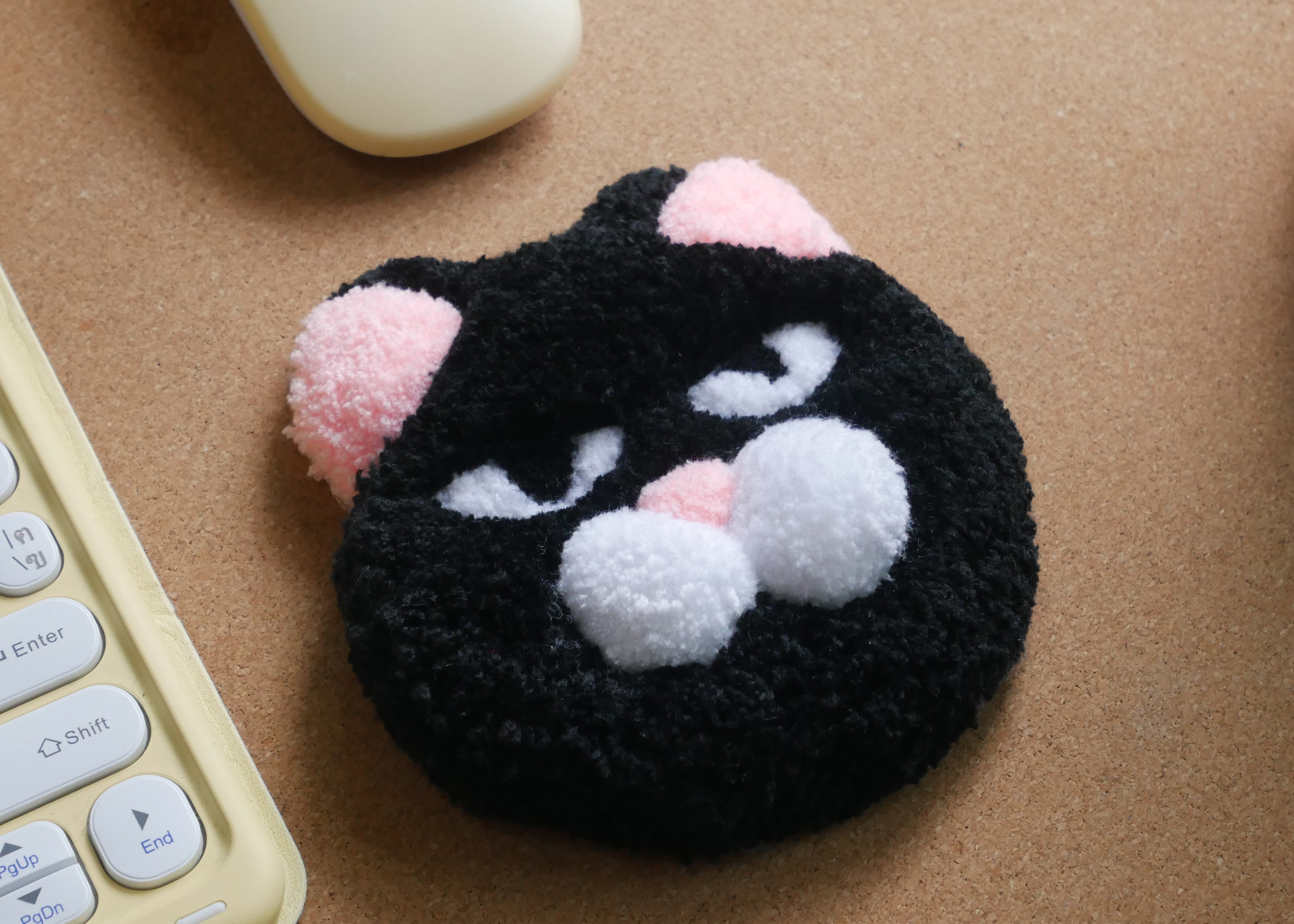 Black Cat Plush Coaster