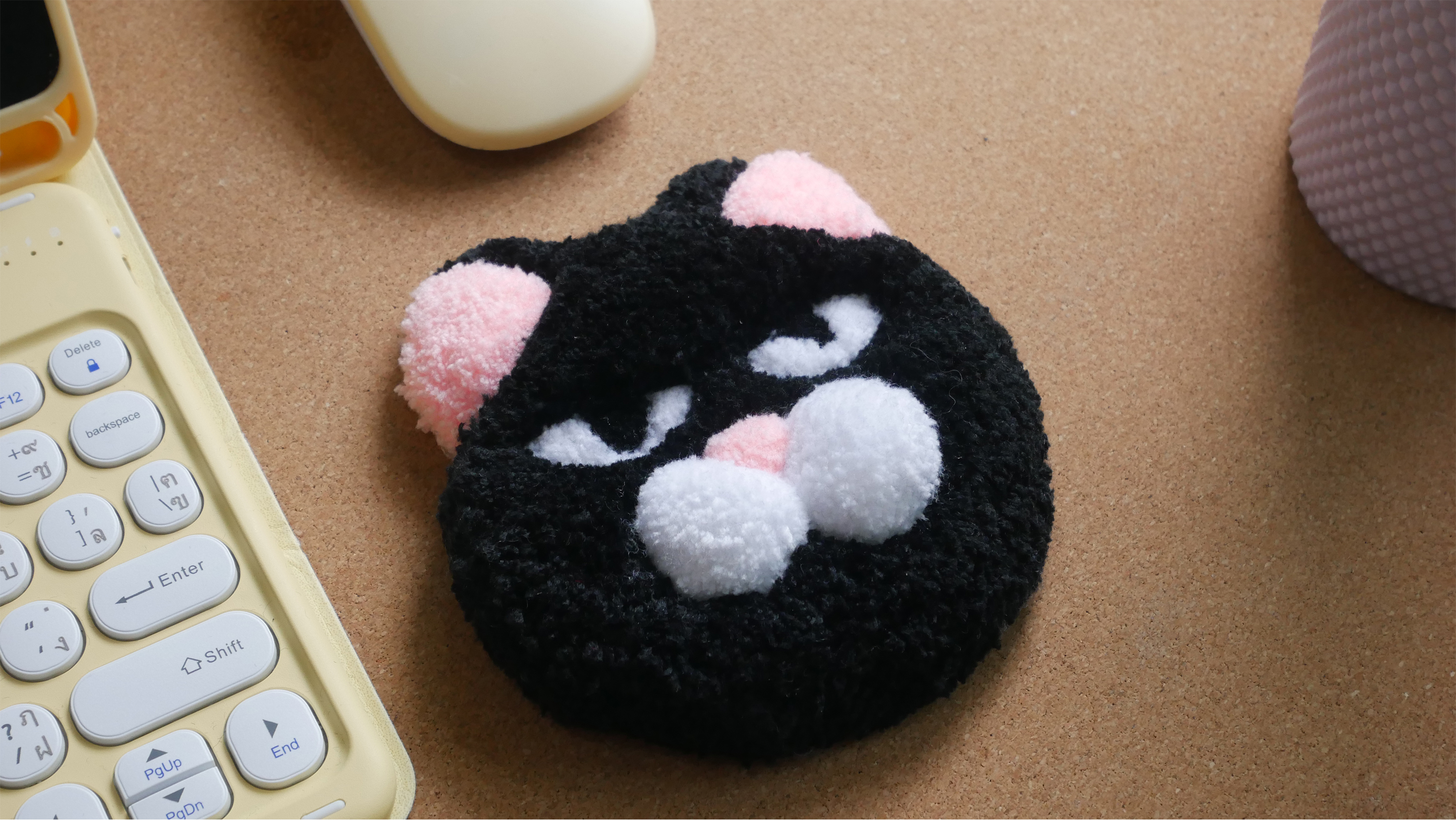 Black Cat Plush Coaster