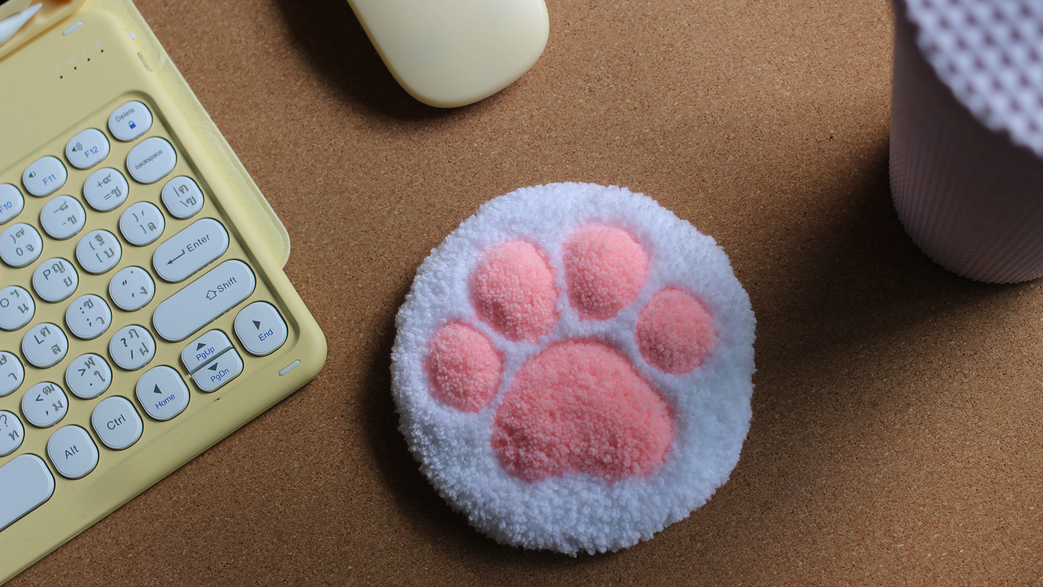 Cat Paw Plush Coaster
