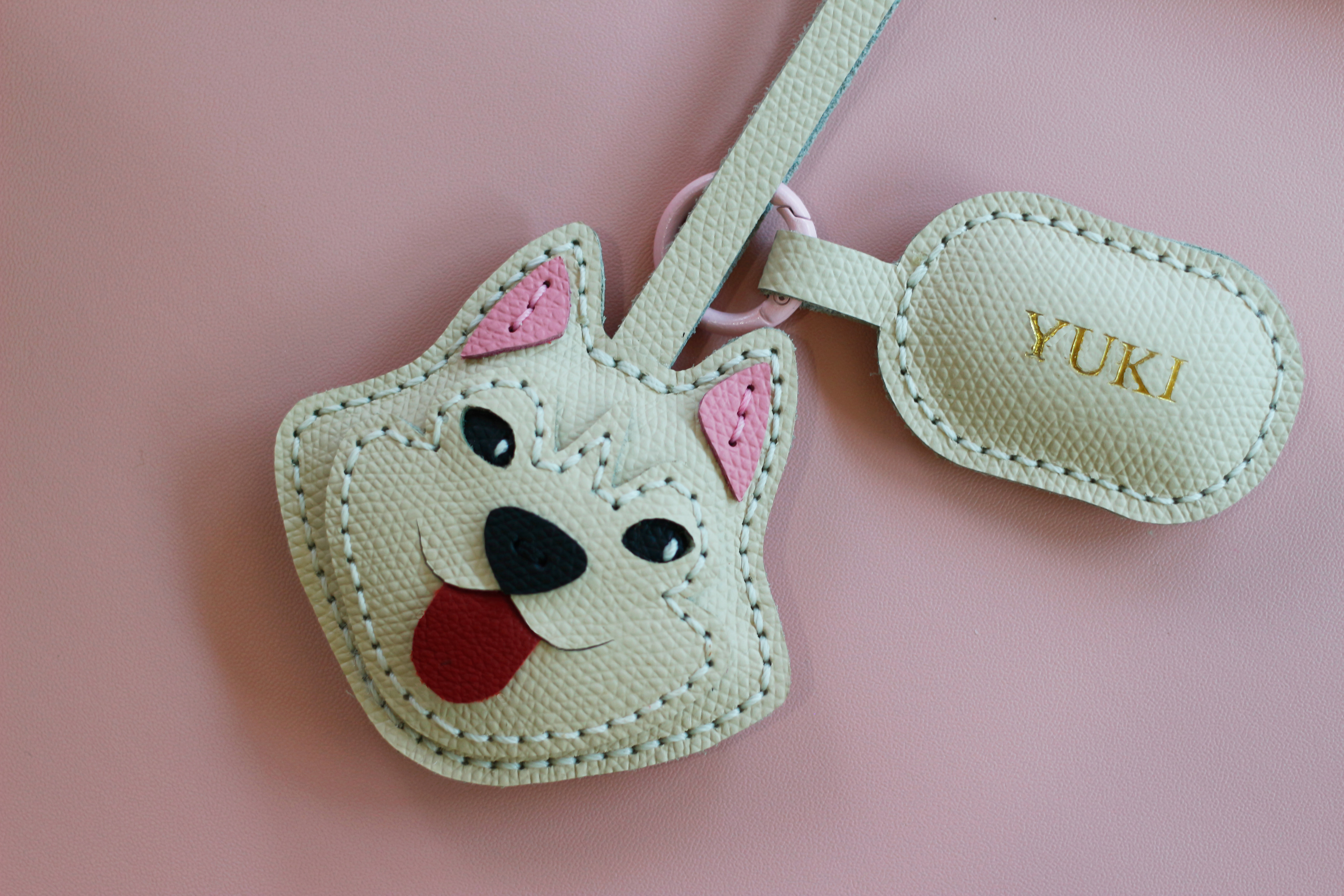 Leather poodle Bag Charms, Keychains