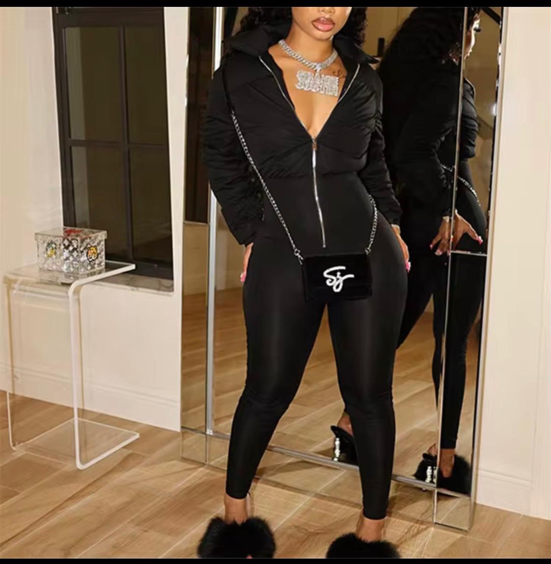 Black Zip-Up Jumpsuit