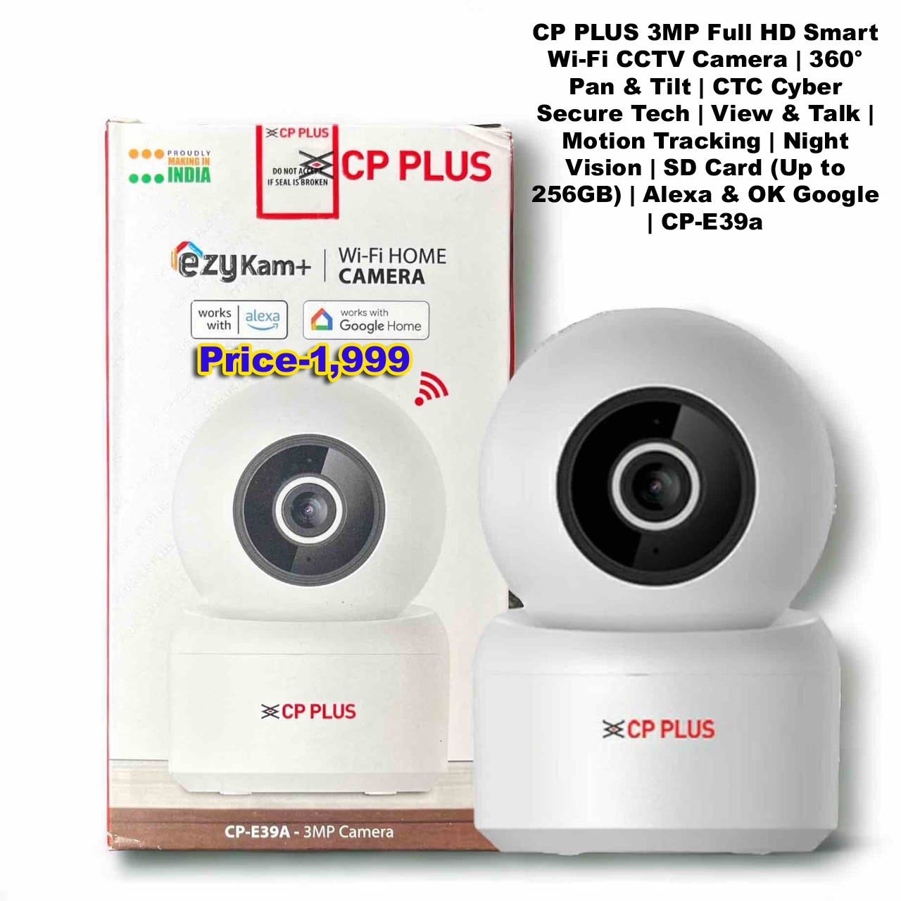 CP PLUS 3MP Full HD Smart Wi-Fi CCTV Camera