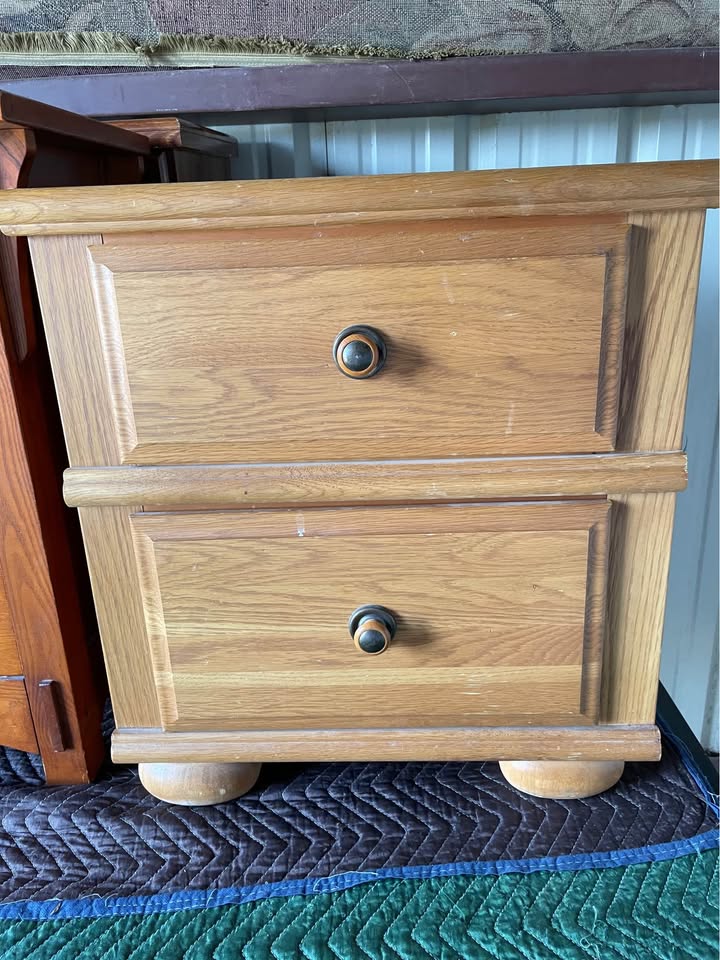 Wooden 2-Drawer Nightstand