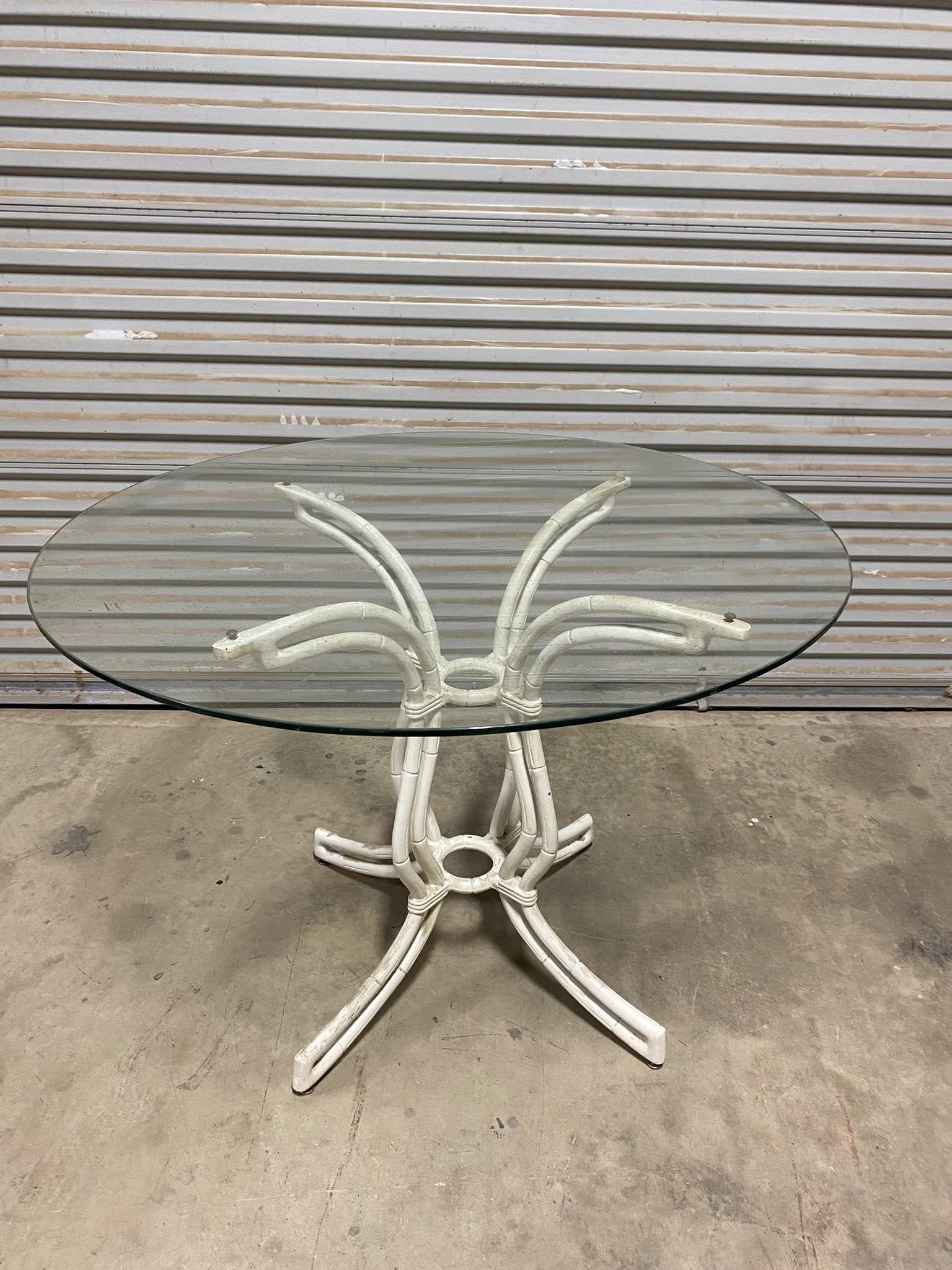Steel & Glass Table W/ Chairs