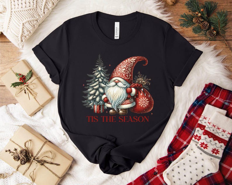 Tis The Season Gnome Christmas T-shirt, Holiday Tee