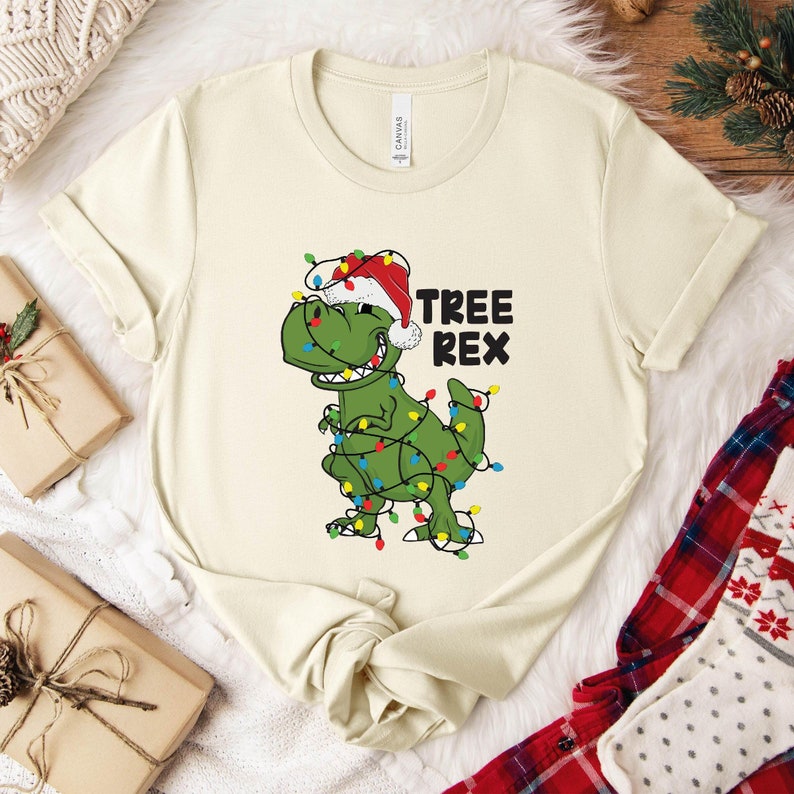 Festive Tree Rex Christmas T-Shirt: Funny Dinosaur Tee