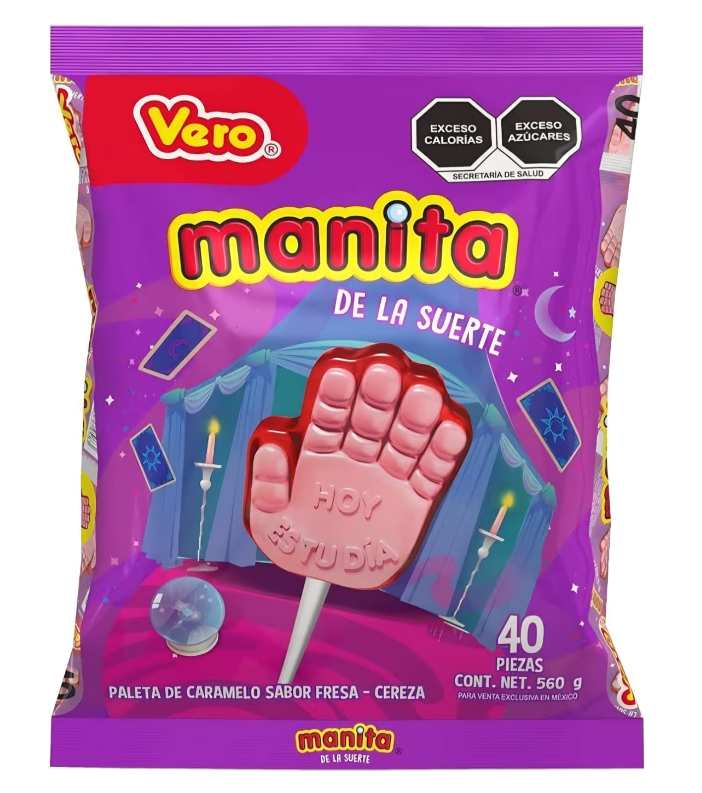 PALETAS VERO MANITA DE LA SUERTE. 40 PIEZAS